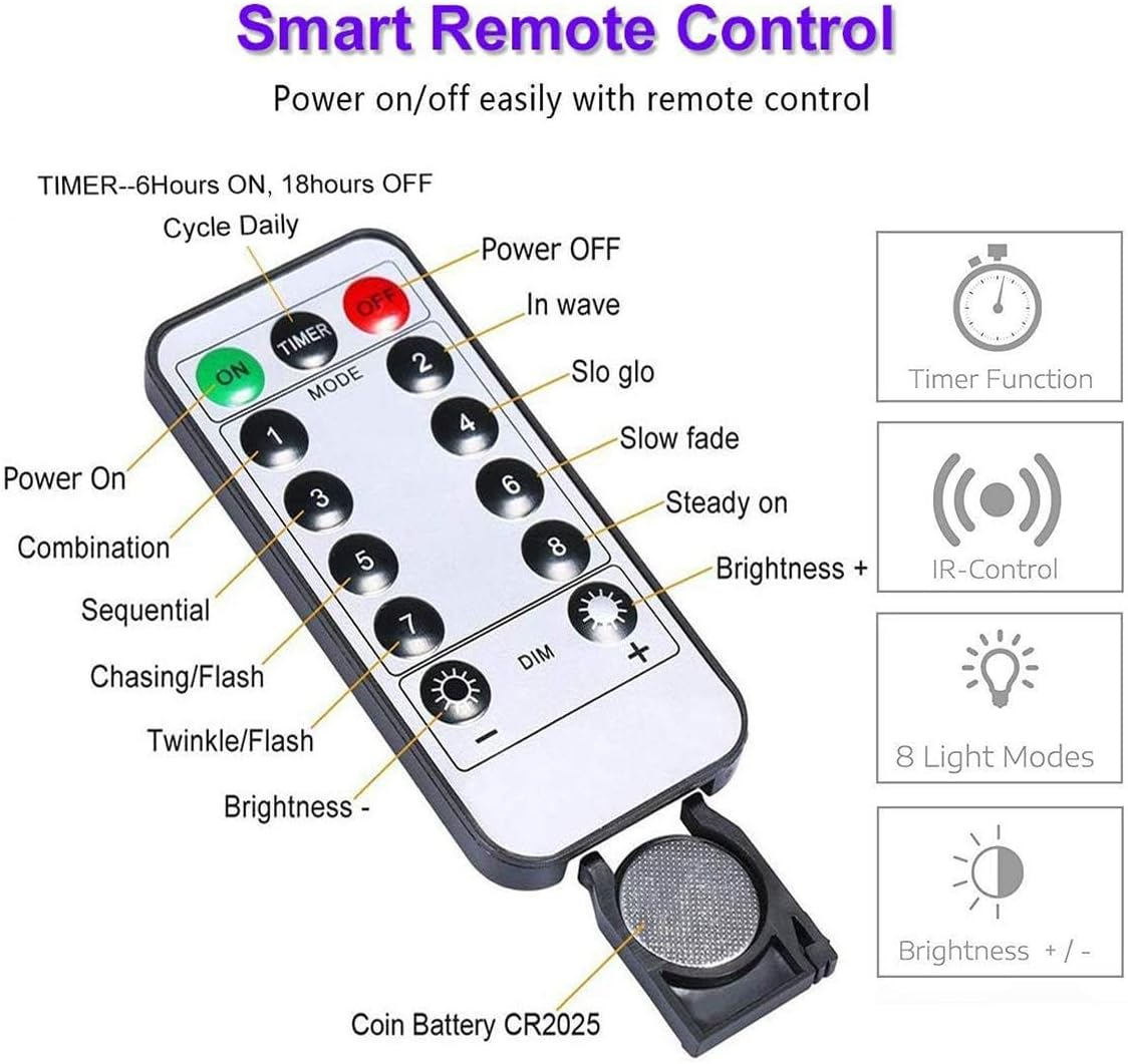 Fairy Lights for Bedroom, [2 Pack] 100 LED Lights W/ 8 Mode USB Powered, Twinkle Icicle Festoon String Lights W/Remote & Timer for Indoor Xmas Party Wall Wedding Home D&eacute;cor Products(Warm White) - Warm White image number 2