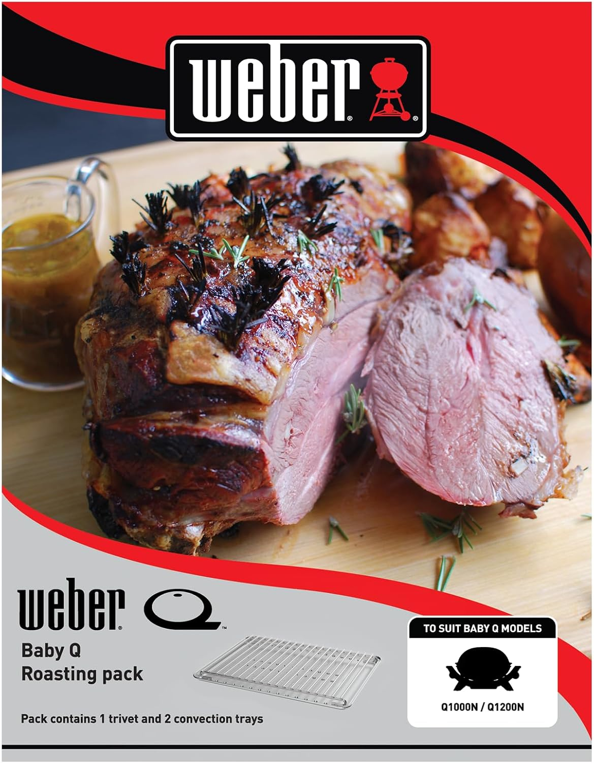 Weber Baby Q Roasting Pack Convection Tray & Trivet - Suits Gen 3 Bbqs image number 2