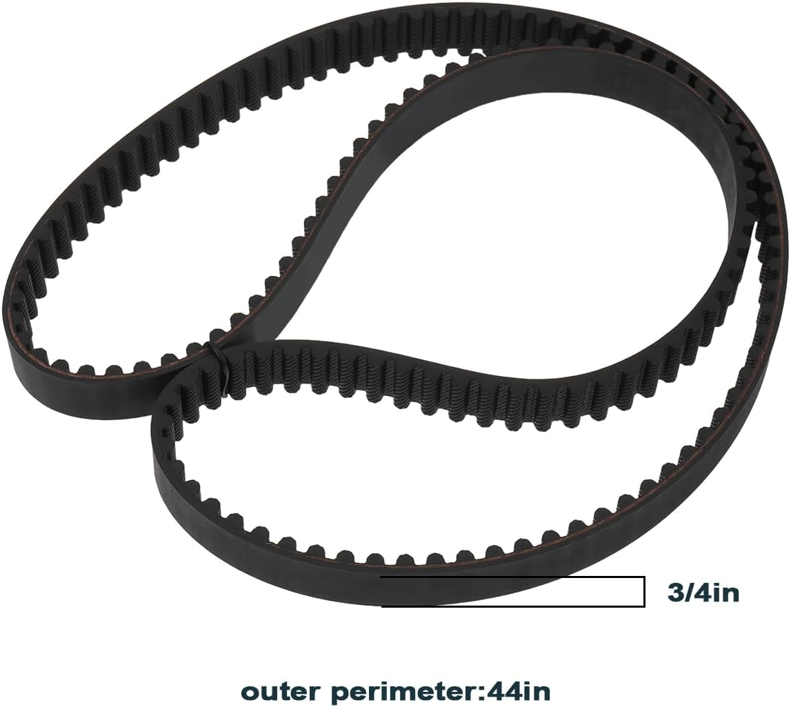 Ecsing 1Pc Lawn Mower Deck Timing Belt Tractor Belt Replacement 120-3335 1203335 265-610 Compatible with Toro Time Master with 30" Deck 20978 21199 44X3/4 Inch Black image number 2