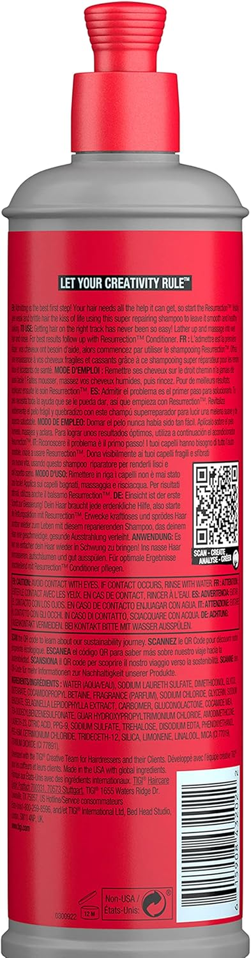 Tigi Resurrection Bed Head Repairing Shampoo 400 Ml image number 5