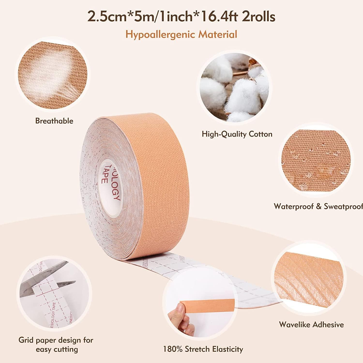 Anti-Wrinkle Myofascial Lift Tape, 1Roll Facial Myofascial Eye and Neck Toning Facial Face Lift Tape, Face Tightening and Lifting Patches for Women'S Skin, Skin image number 6