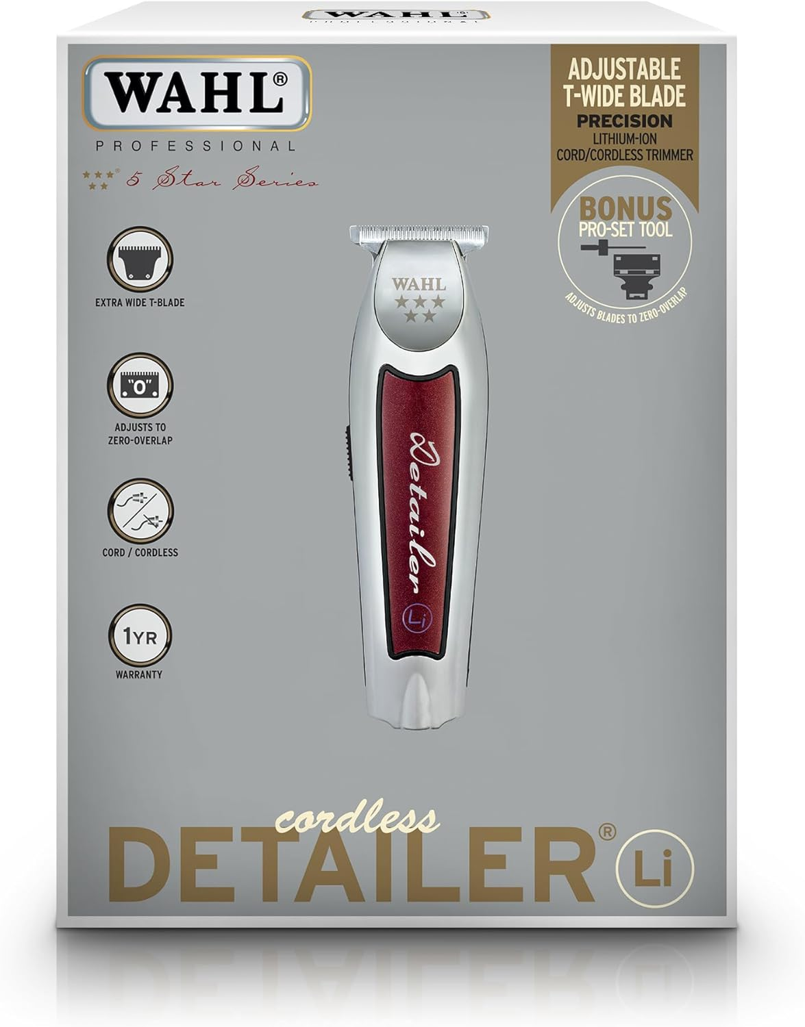 Wahl Professional 5-Star Series Cordless Detailer Li Trimmer image number 4