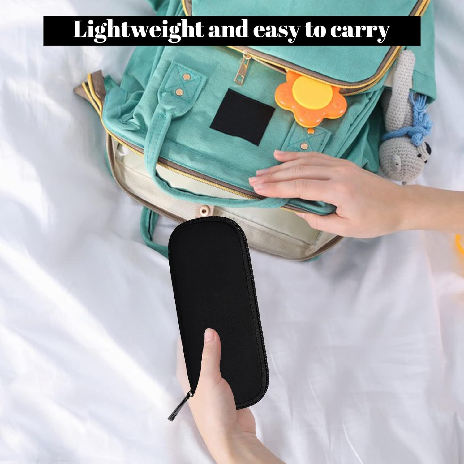 Black USB Flash Drive Storage Bag 10 Slots Portable Hard Drive Case Organizer Waterproof Neoprene Electronic Accessories Bag Holder for Jump Drives/Pen Drive/Thumb Drive/Memory Stick image number 3