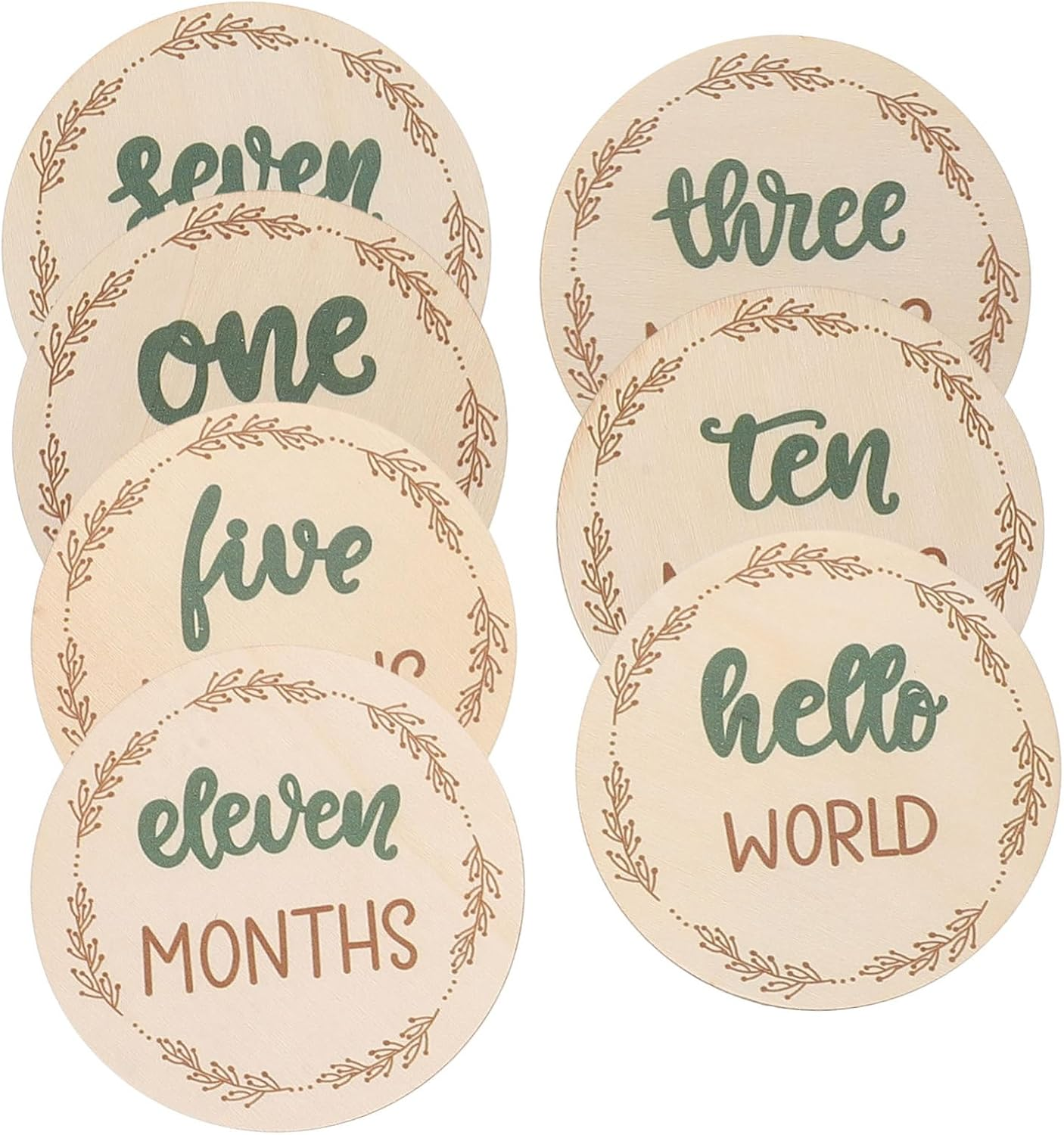 Gadpiparty Monthly Milestone Wooden Discs Photo Prop Growth Milestone Months Signs Decorative Wooden Cards for Photos image number 5
