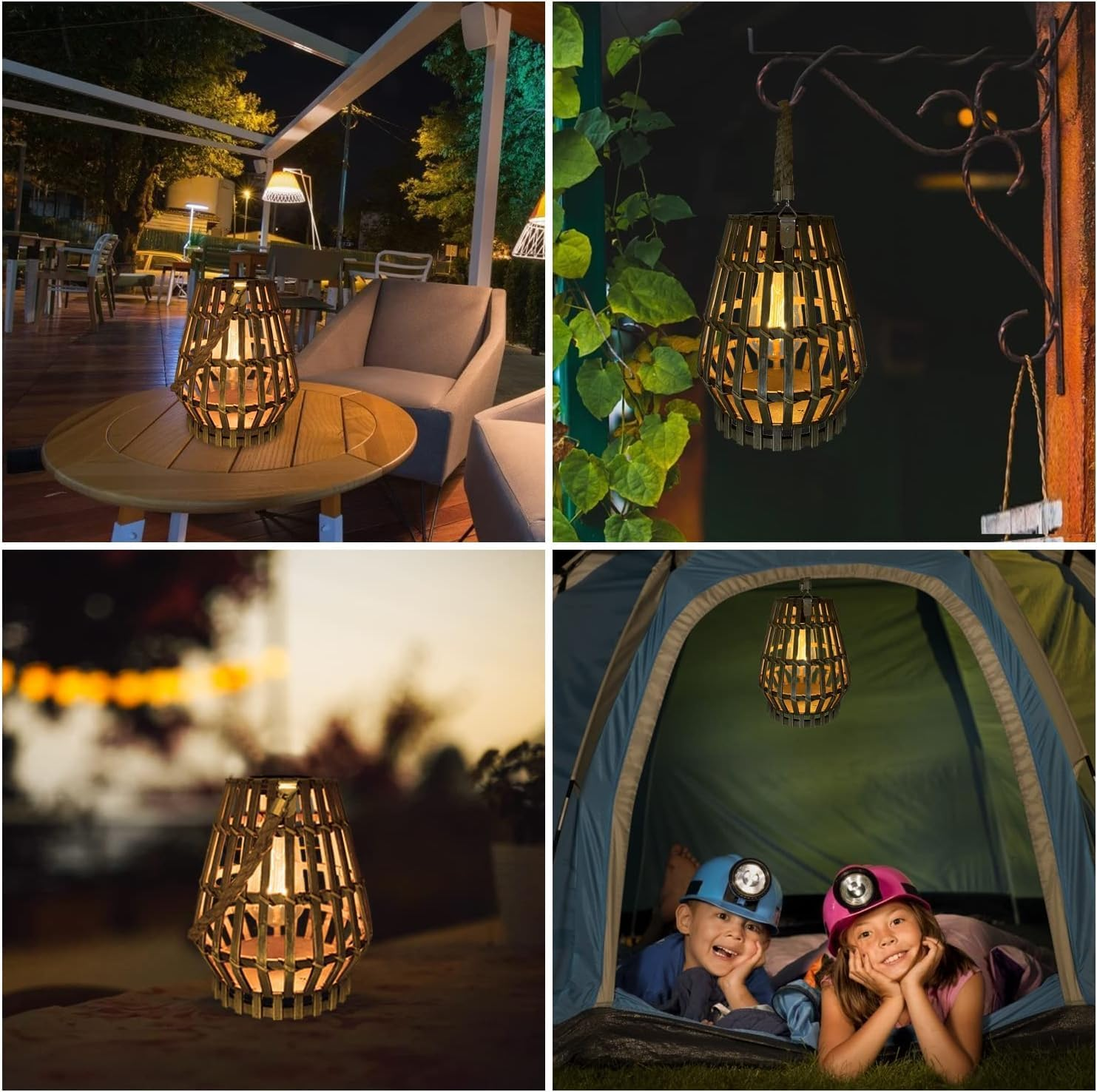 Pearlstar Solar Lanterns for Outdoors, Hanging Bamboo Solar Light, Waterproof, Solar Lights for Outdoor Garden Decoration, Balcony, Patio, Courtyard image number 4