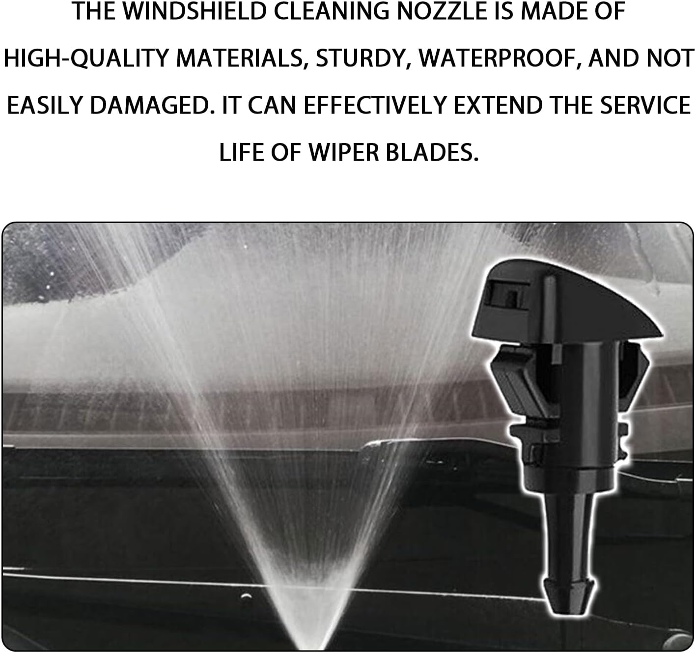 22 PCS Car Windshield Washer Nozzle Hose Kit, 4M Washer Fluid Hose, 6 PCS Hose Connectors，2 Fan Nozzles & Gaskets, 10Pcs Hood Retainers, Suitable for Truck SUV Windshield Fluid Tubing (Black)