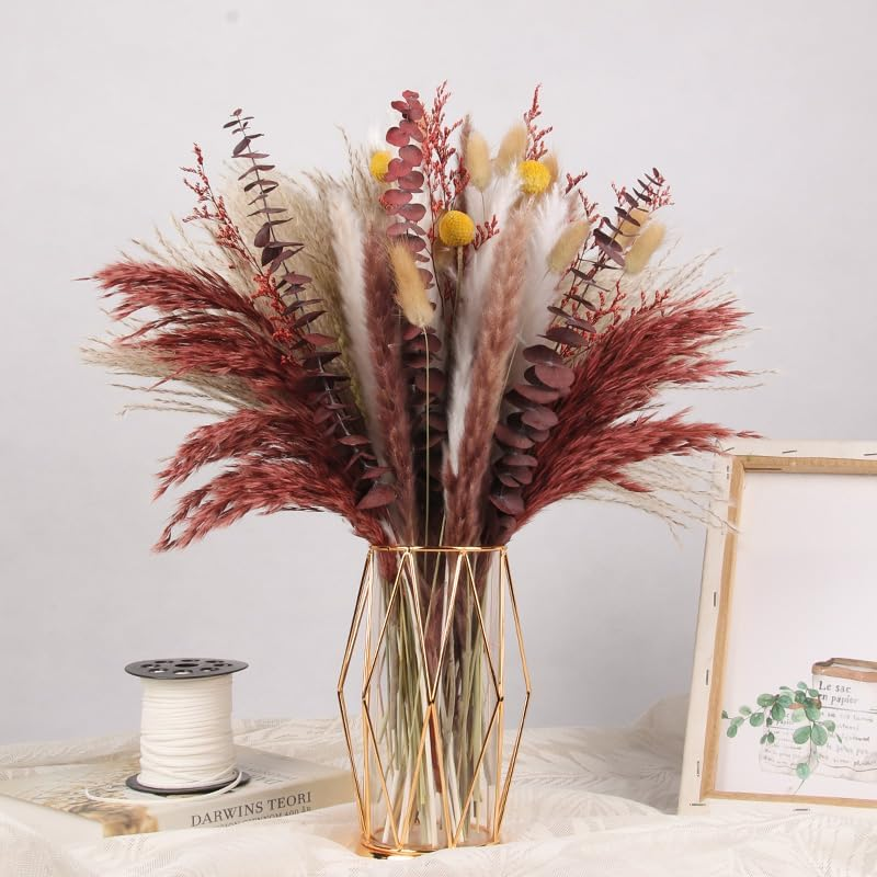 ZAUIBDUU Tall Natural Dried Flowers Dry Pampas Grass Home Dining Table Decor (110Pcs Style) image number 2