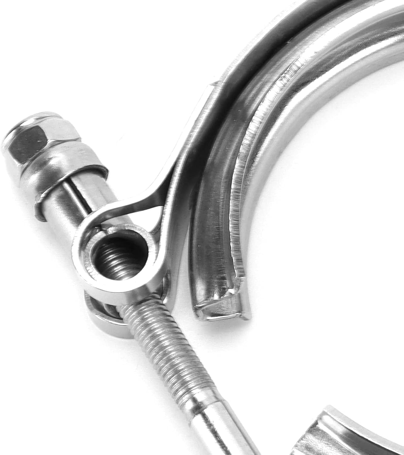 Universal Stainless Steel V Band Clamp - Leak-Proof T-Bolt Exhaust Clamp for Automotive Exhaust Systems and Turbochargers (3 Inch) image number 4