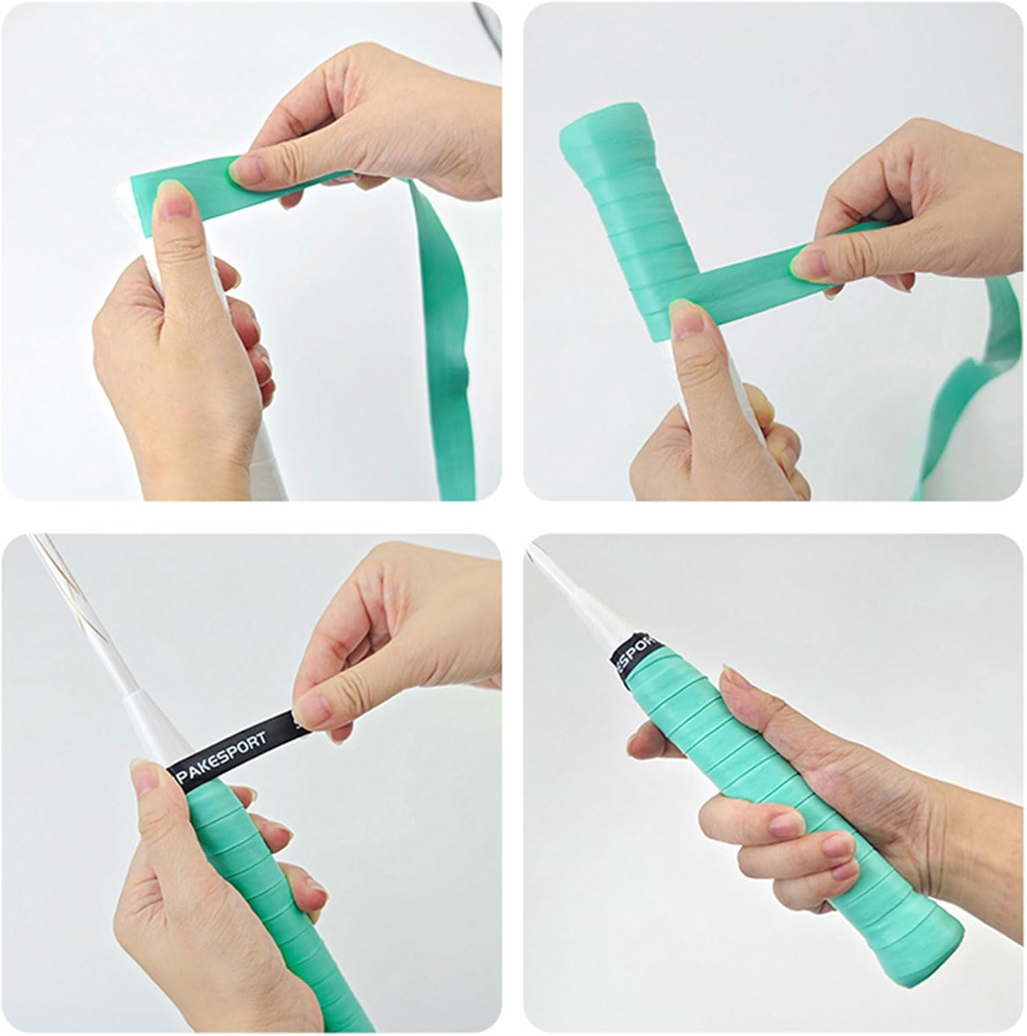 BGENHPON Tennis Racket Grip Tape 6 Grips Precut Dry Feel Overgrip for Racquet High Performance Tennis Sports Equipment (6 Grips, White)