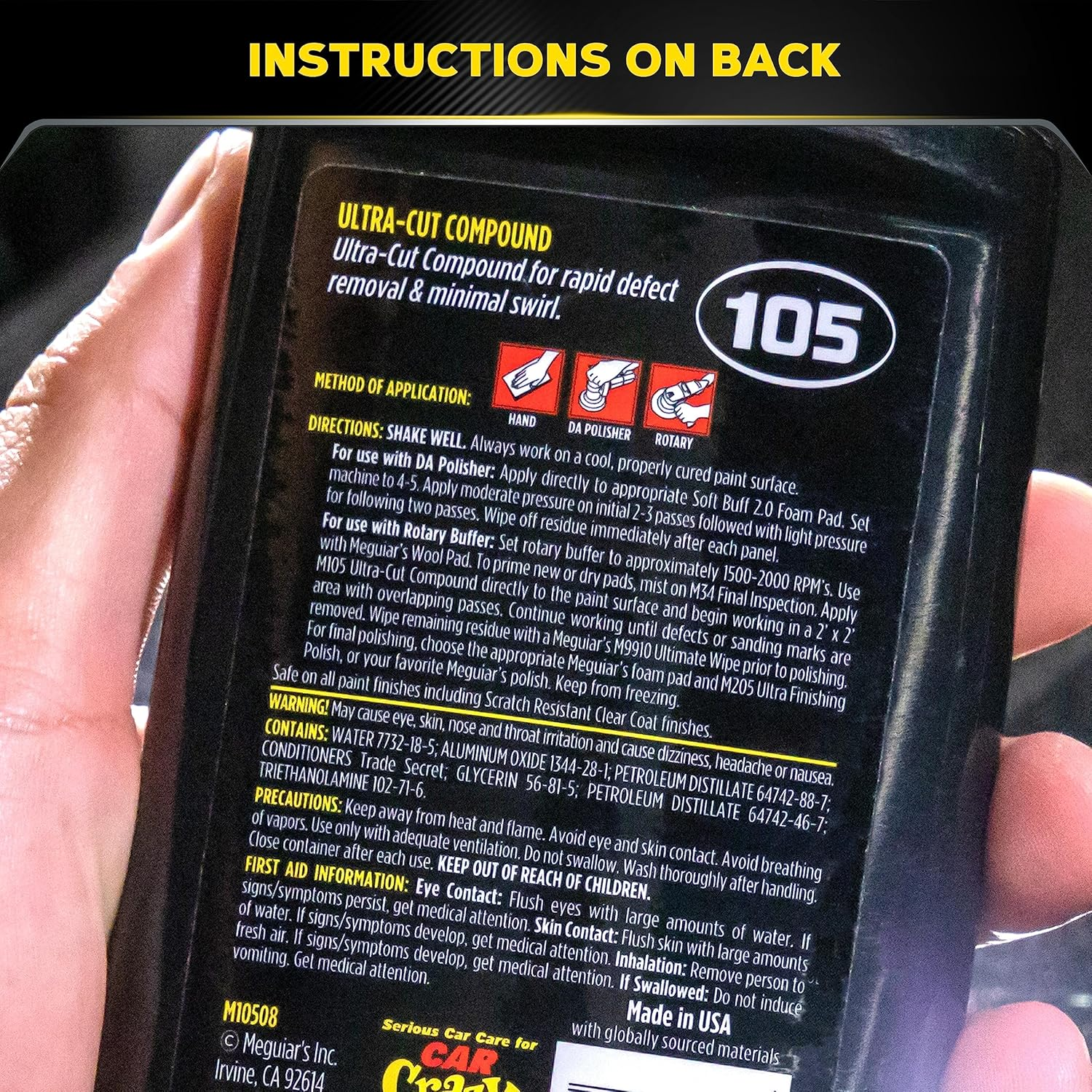 Meguiar'S M105 Mirror Glaze Ultra-Cut Compound - 8 Oz. image number 1