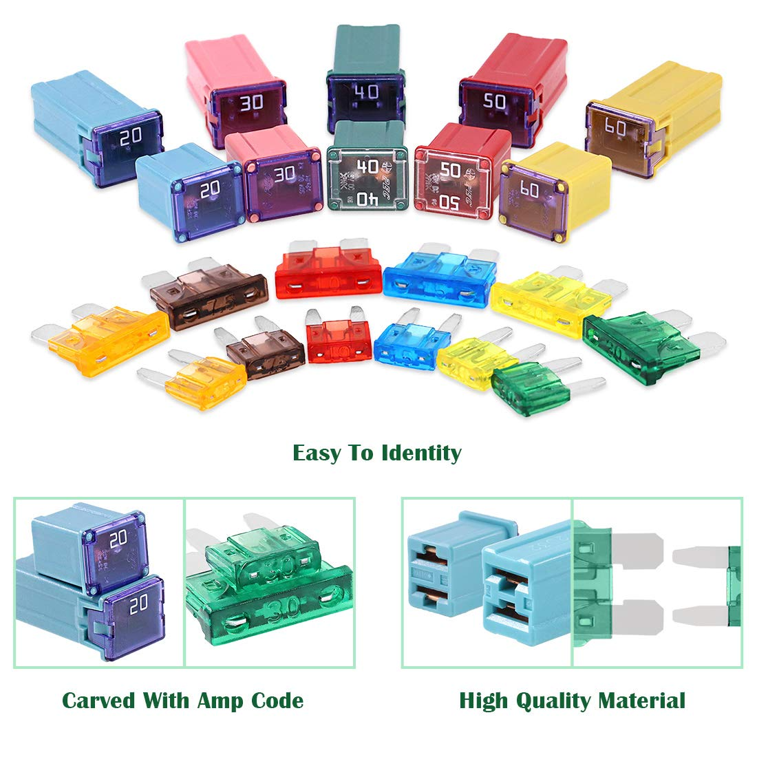 Keadic 252Pcs Car Fuses Assortment Kit, Automotive Assorted Fuses - 5A 7.5A 10A 15A 2, Blade Fuses Automotive Assorted Standard Auto Car Truck Blade Fuses Set for Truck Marine Auto Accessories image number 5