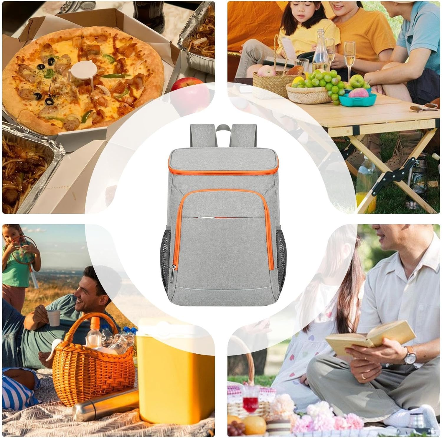 Lunch Box Backpack 50L | Insulated Meal Prep Backpack - Waterproof Box Leakproof Bag for Camping Beach Hiking Bbq Travel Picnic image number 6