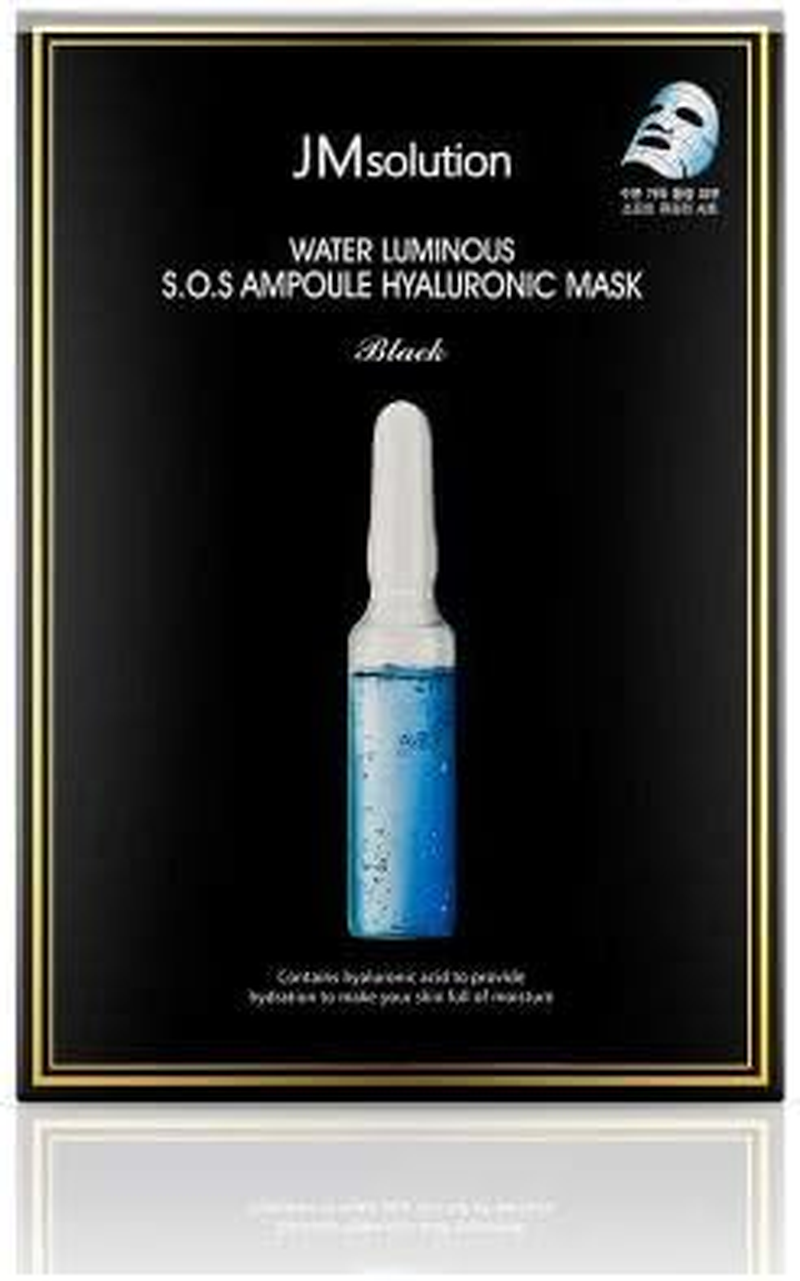 [JM SOLUTION] Water Luminous S.O.S Ampoule Hyaluronic Mask Black 1Pack (10Ea) image number 2