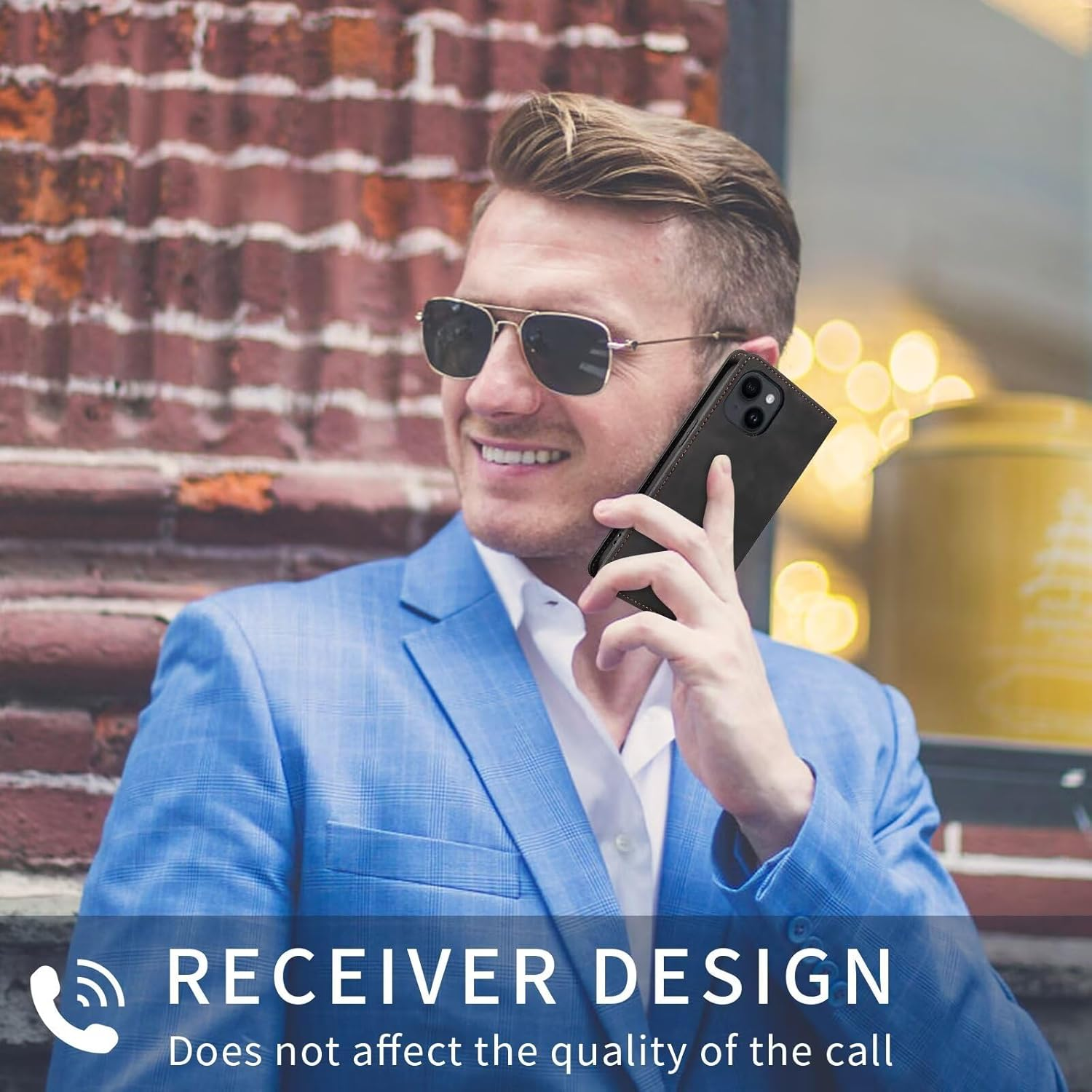 DEDUX Mobile Phone Case for Xiaomi Redmi 15 5G Case Premium Leather Folding Case RFID Protective Magnetic Flip Wallet Case Black - Black image number 3