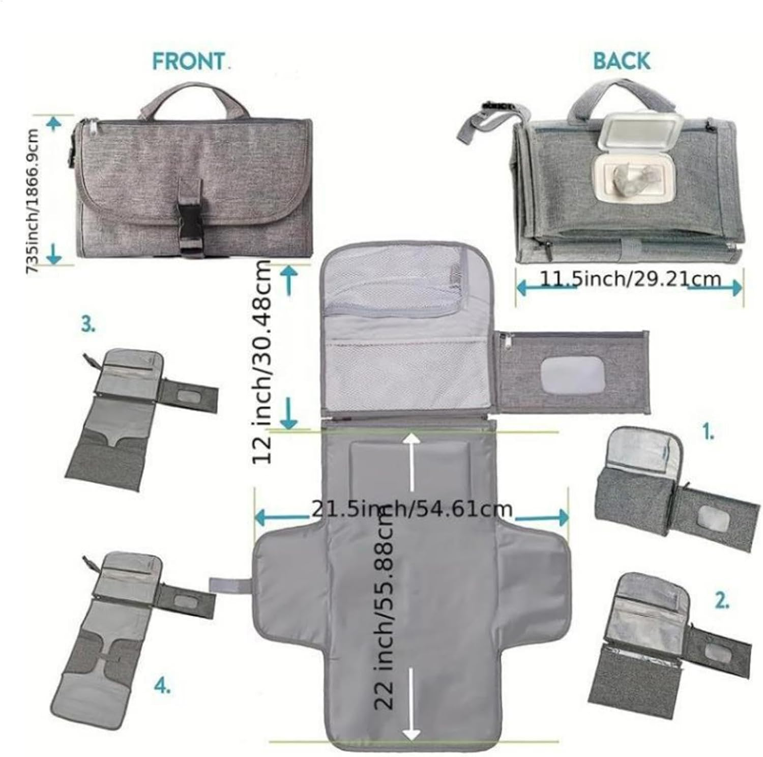 Foldable Baby Changing Pad, Portable Diaper Changing Pad, Compact Travel Changing Pad, Waterproof Baby Changing Mat, Foldable Diaper Mat, Lightweight Baby Changing Pad, Travel-Friendly Diaper Pad image number 5