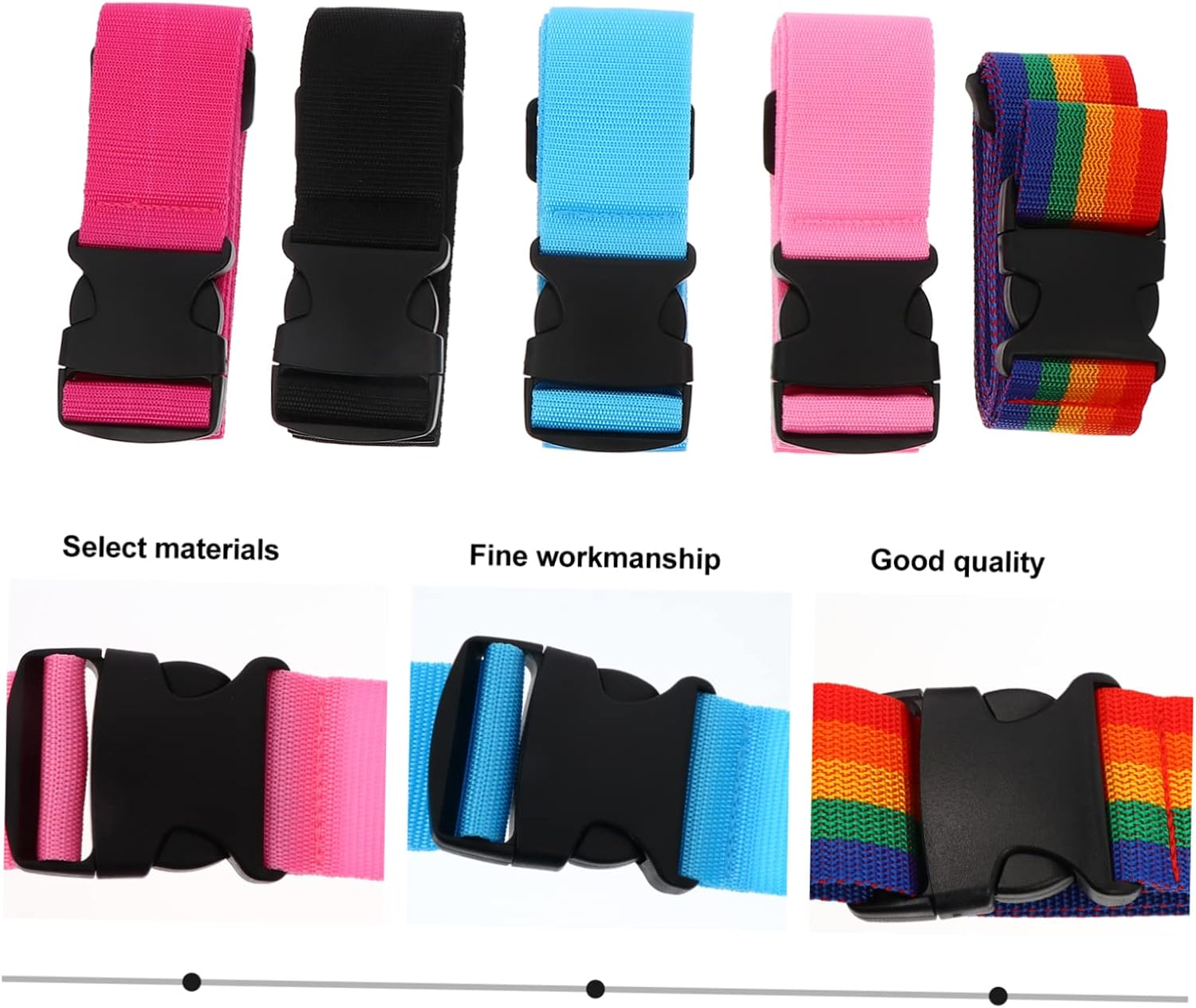 DOITOOL 5Pcs Luggage Straps Belts Suitcase Tie down Straps Buckle Strong Lash for Carry Luggage image number 6