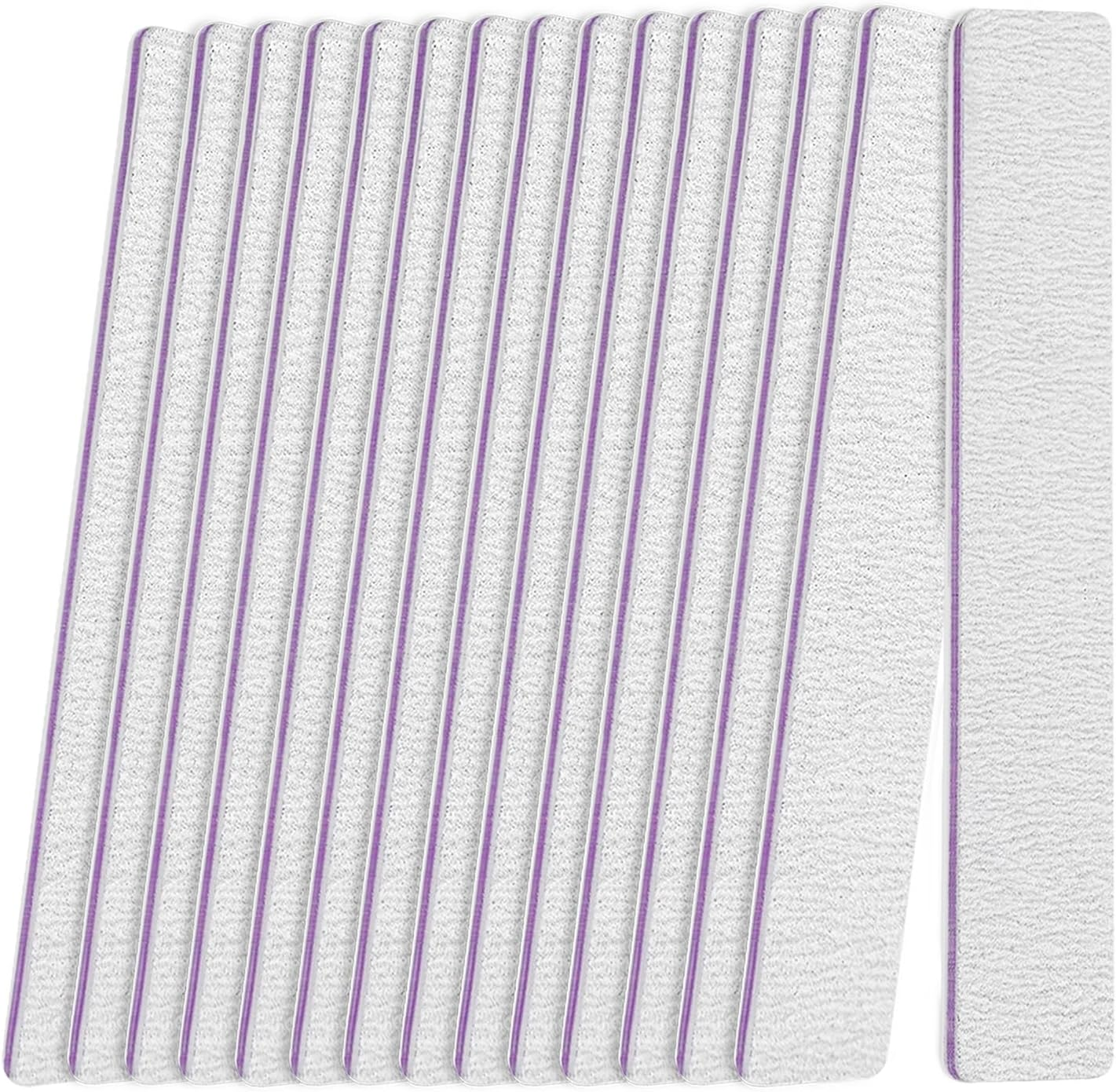 Nail File (12 Pack), 180/240 Grit Emery Boards Nail Files for Natural Nails and Acrylic Nails, Double Sided Emory Boards Limas Para Unas Acrilicas Profesional Fingernail Filer Reusable Manicure Gray image number 3