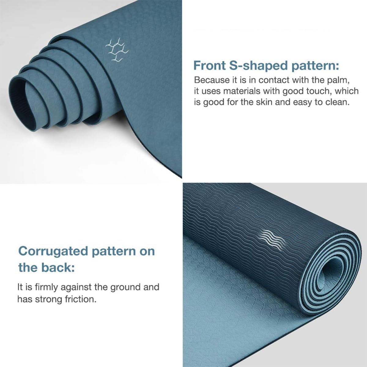 LEFAFA Yoga Mat Non Slip, Extra Thick 6MM TPE Workout Pilates Mats, Eco Friendly Fitness Exercise Mat for Women Men, Workout Mat with Carrying Strap and Storage Bag for Home Gym Floor - Green image number 4