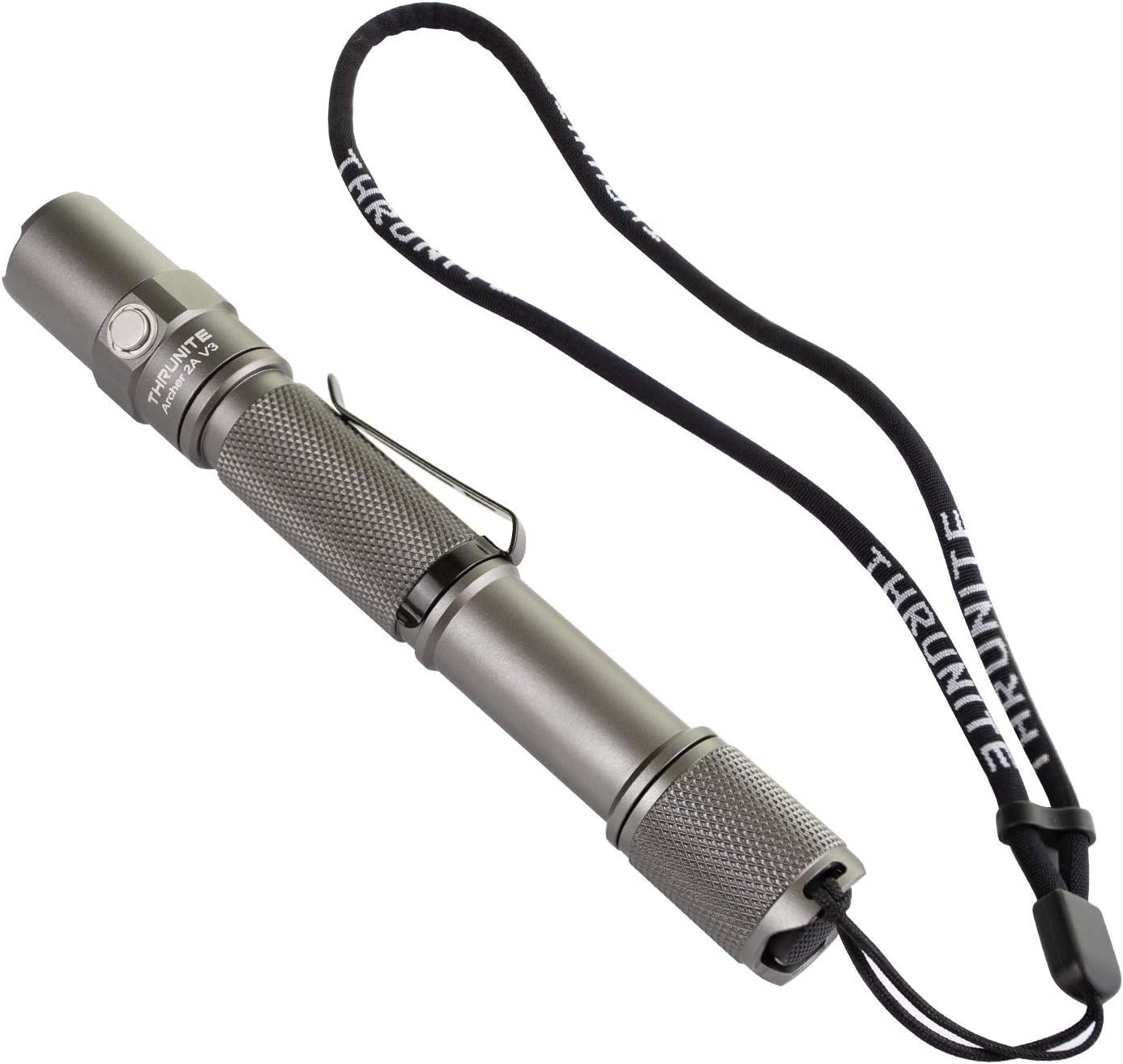 Thrunite Archer 2A V3 LED Flashlight - Aluminum & Mini Torch- 500 Lumens & Dual Switch - Super Bright & 15 Days Working - Metal Grey Light for Emergency Light for Camping & Hiking - Cool White