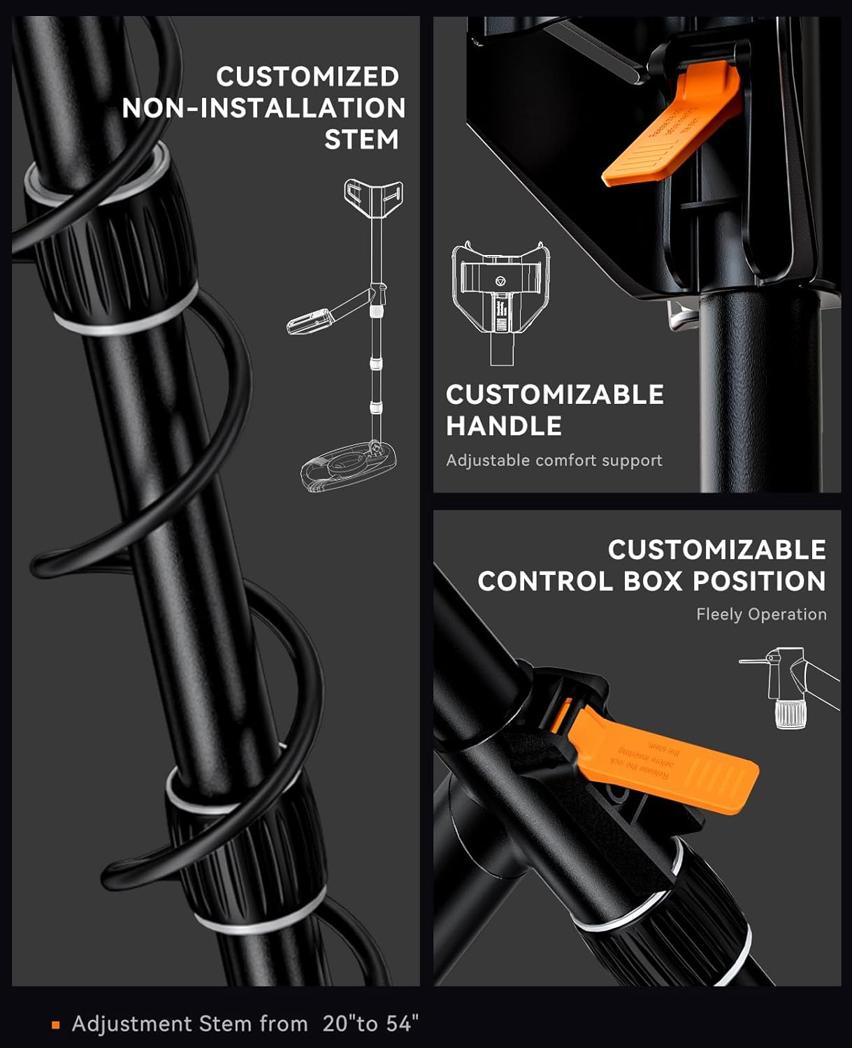 SUNPOW Metal Detector for Adults Professional - High Accuracy with 12" Waterproof Coil, 2X Backlit LCD Display, Advanced DSP Chip, 5 Modes, Adjustable Length (19"-59"), Sturdy Spiral Structure -OTMD14 image number 3
