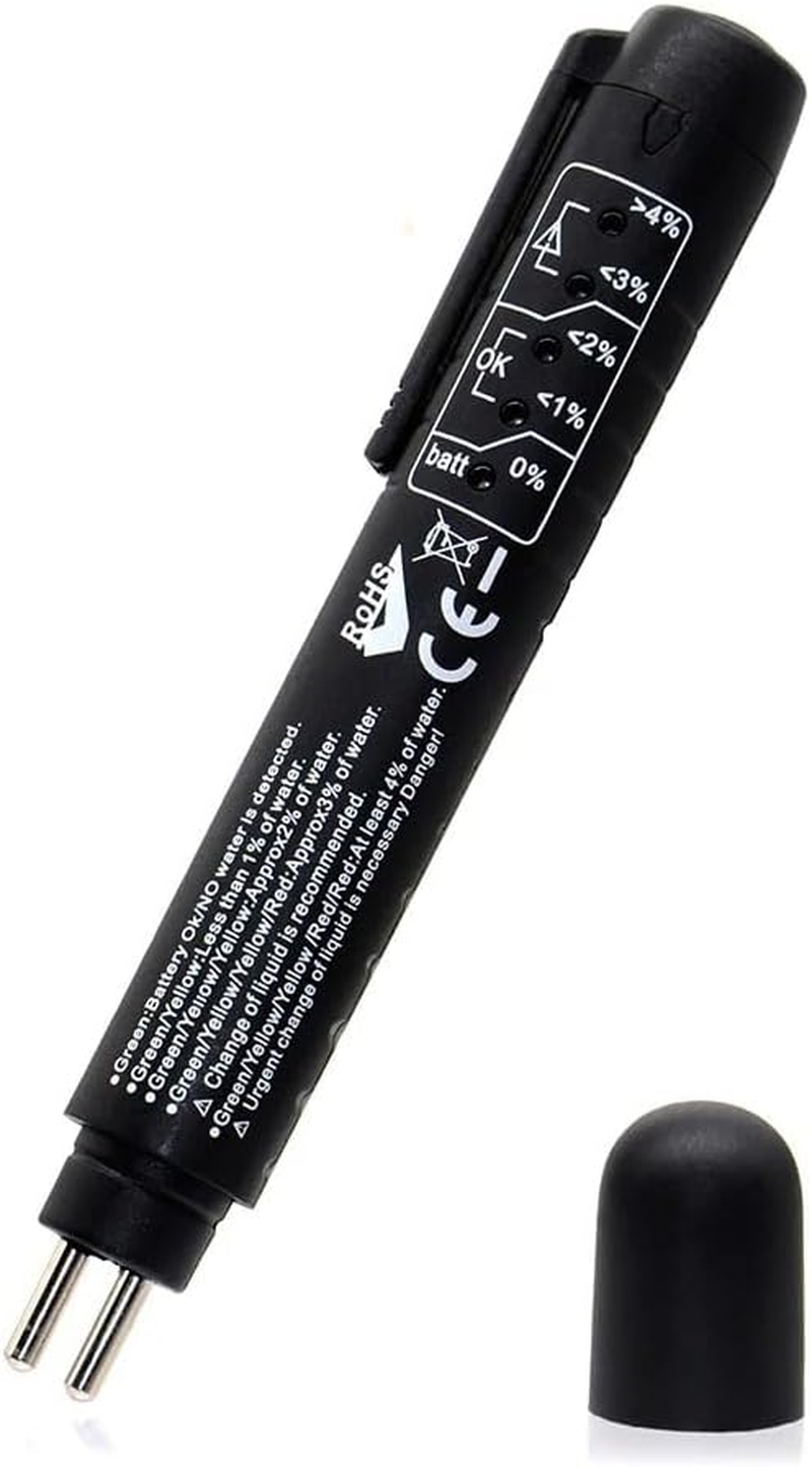 Brake Fluid Liquid Tester Pen, Hydraulic Fluid Liquid Oil Moisture Analyzer with 5 LED Indicators, Auto Brake Diagnostic Testing Tool, Car Accessories Check Engine (Not Equipped with Batteries） image number 3