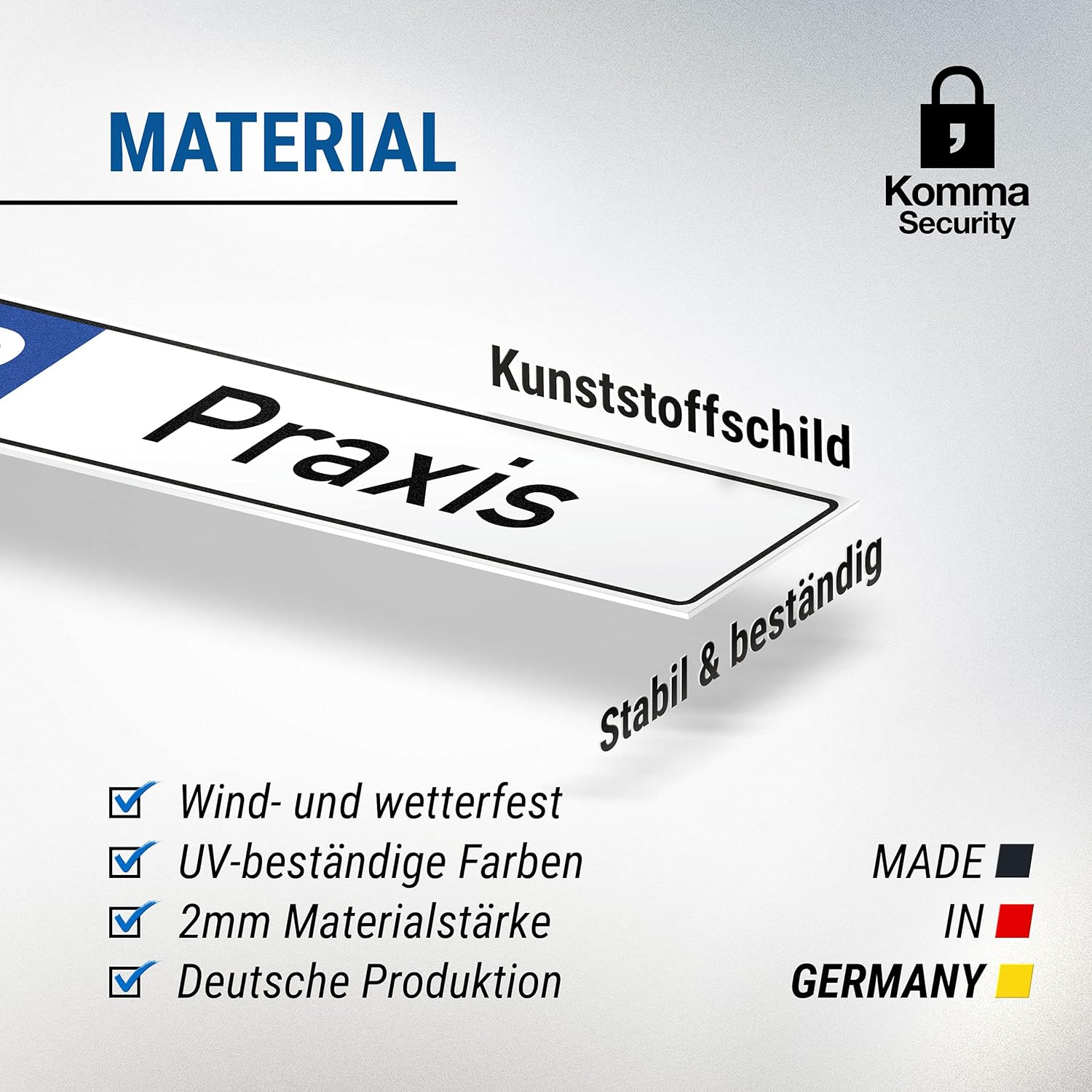 Komma Security Parking Space Praxis Doctor'S Practice Heilpraxis Plastic Sign Notice Sign Private Parking Space Private Property Parking Sign Reserviert - Parking Space Freihalten Praxis image number 4