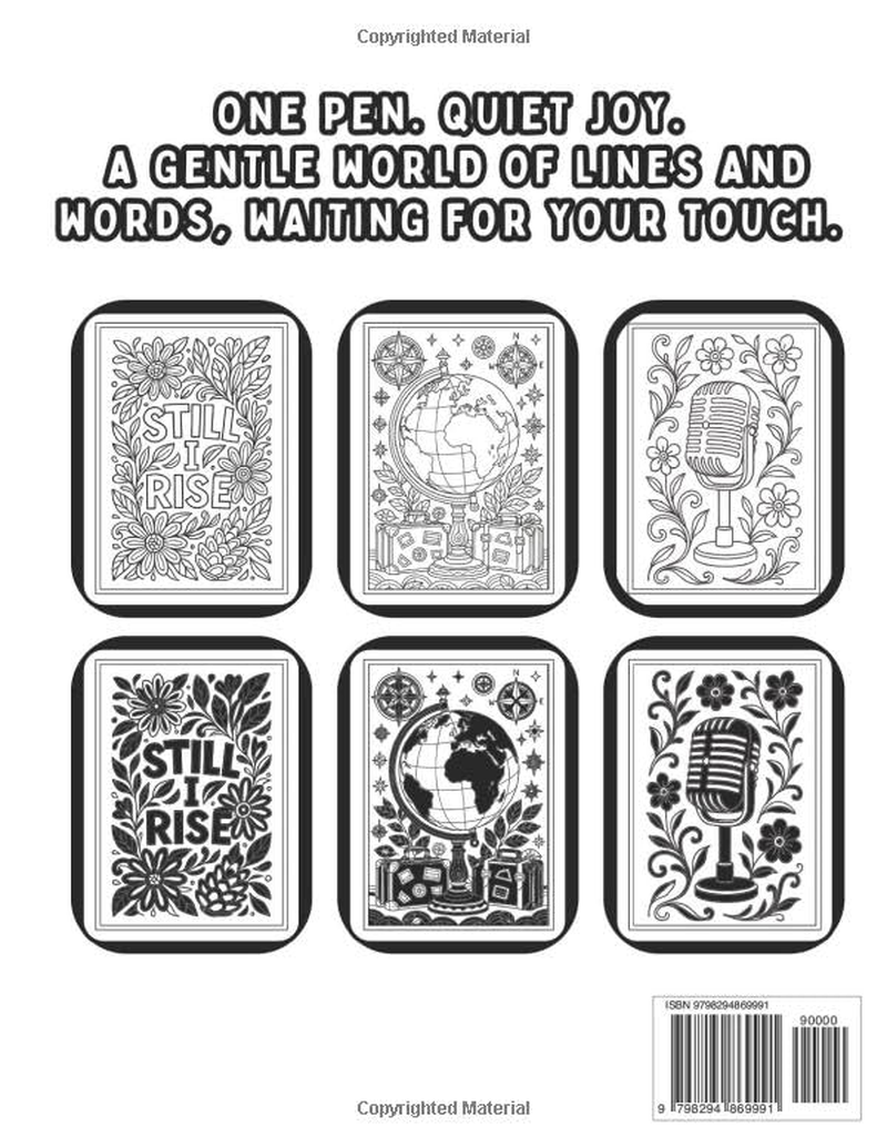 Monochrome Bliss Coloring Book: One Color, One Pen, Quiet Moments, Just Joyful Creativity for Teens, Adults & Beyond image number 1