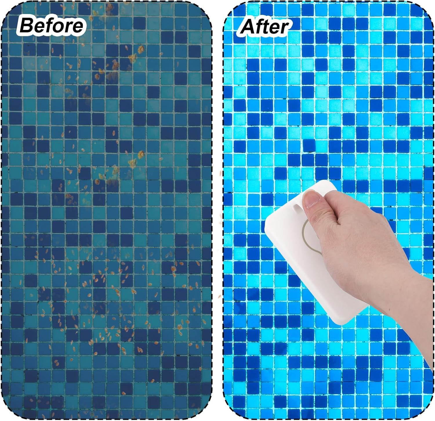 BOXOB 6Pcs Pool Cleaning Block with Handle, Pool Pumice Stone Barbecue Cleaning Brick Stain Remover Stones for Bathroom Kitchen Spa Sink Tile Grout Concrete image number 4