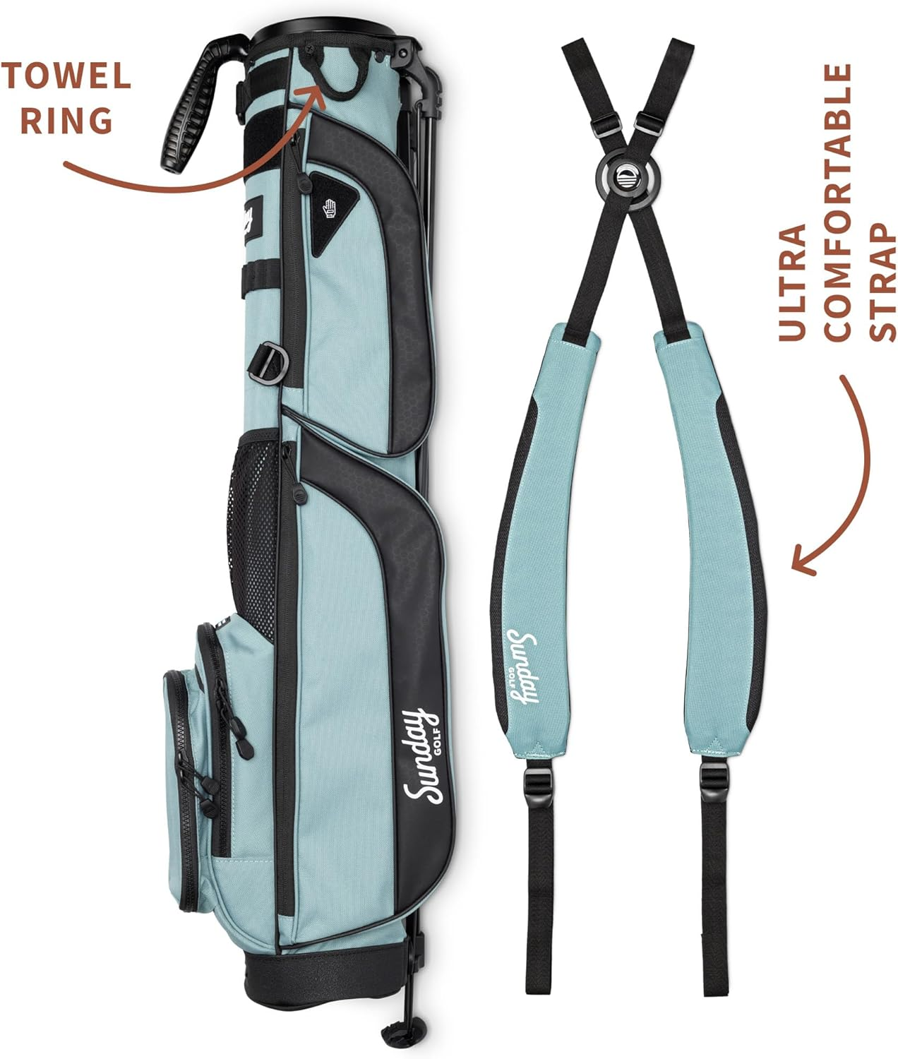 Sunday Golf Loma XL Bag - Lightweight Sunday Golf Bag with Strap and Stand &ndash; Easy to Carry Pitch N Putt Golf Bag &ndash; Golf Stand Bag for the Driving Range, Par 3 and Executive Courses, 3.4 Pounds image number 2