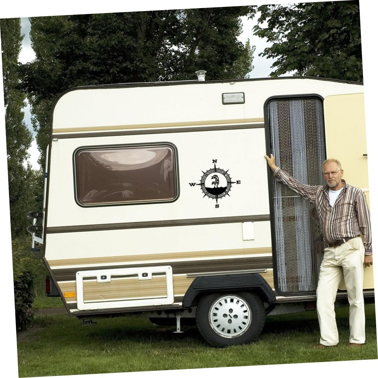 MAGICLULU Compass Mountain Car Stickers Wolf Vinyl Decal Black Vinyl Automotive Hood and Truck Door Vehicle Body Sticker for Outdoor Adventure Vehicles image number 6