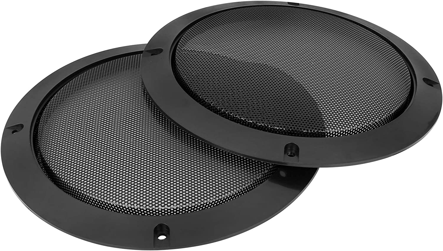 X AUTOHAUX 2Pcs 6.5 Inch Metal Glossy Audio Speaker Cover Mesh Subwoofer Grill Horn Guard Decorative Circle Grille Protector Black image number 2