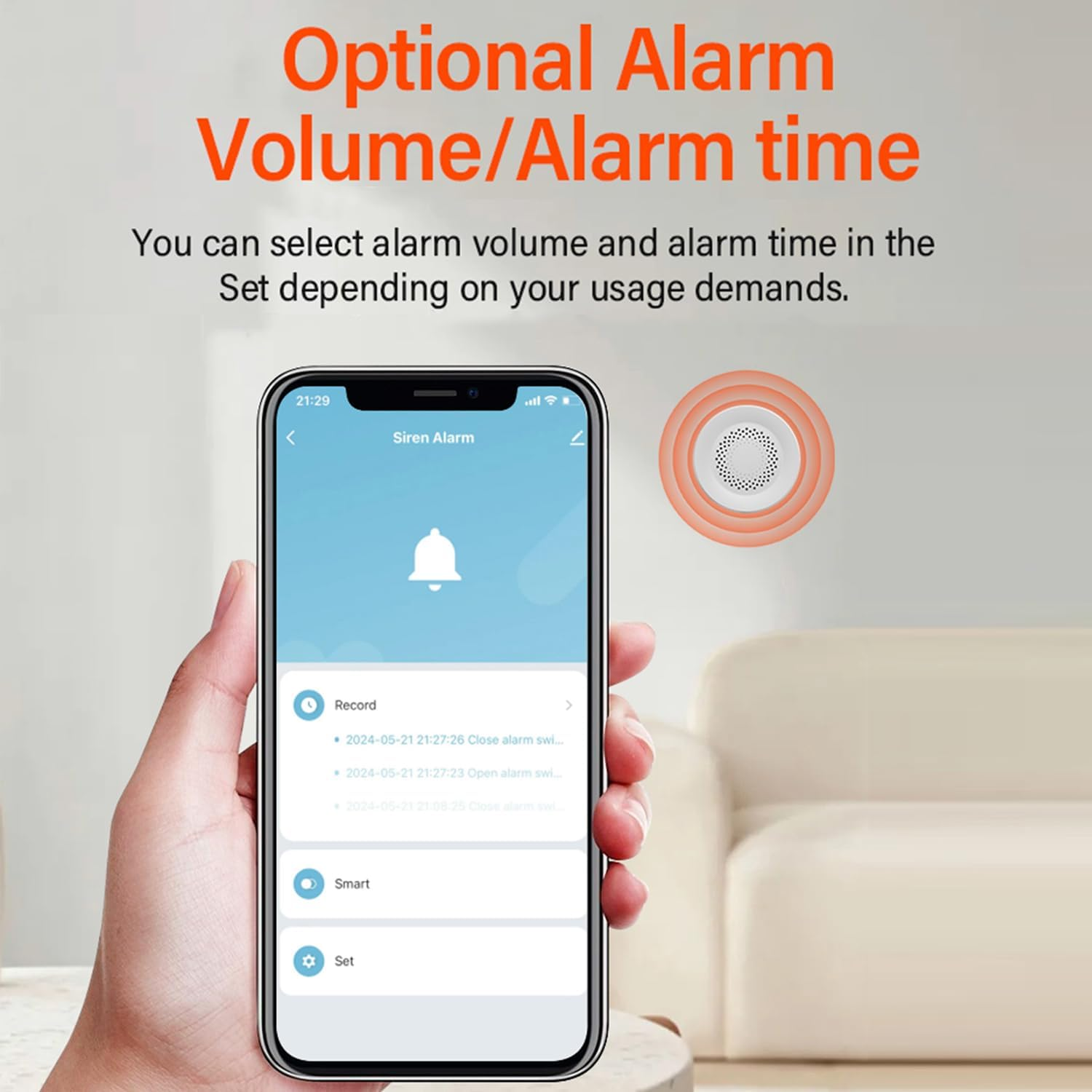 Wifi Smart Siren Alarm: Home Security Alarm with 100 Db Sounder, App Control, Smart Alarm Siren for Home Safety System & Smart Home Automation, Wireless Burglar Alarm, Compatible with Alexa