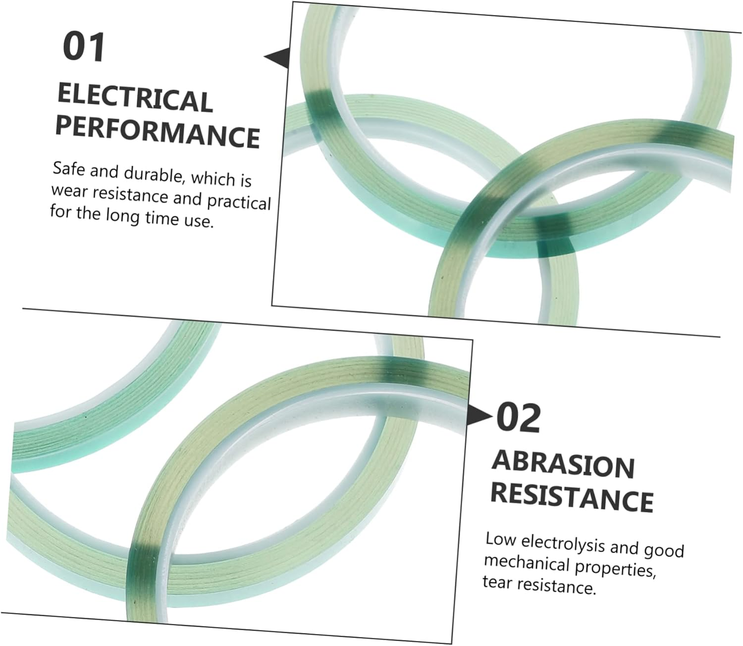 KICHOUSE 6Pcs High Temperature Adhesive Tapes Heat Resistant Insulated Silicone Protective Films for Spray Paint Masking Total Wear Resistant for Electronics and Packaging image number 2