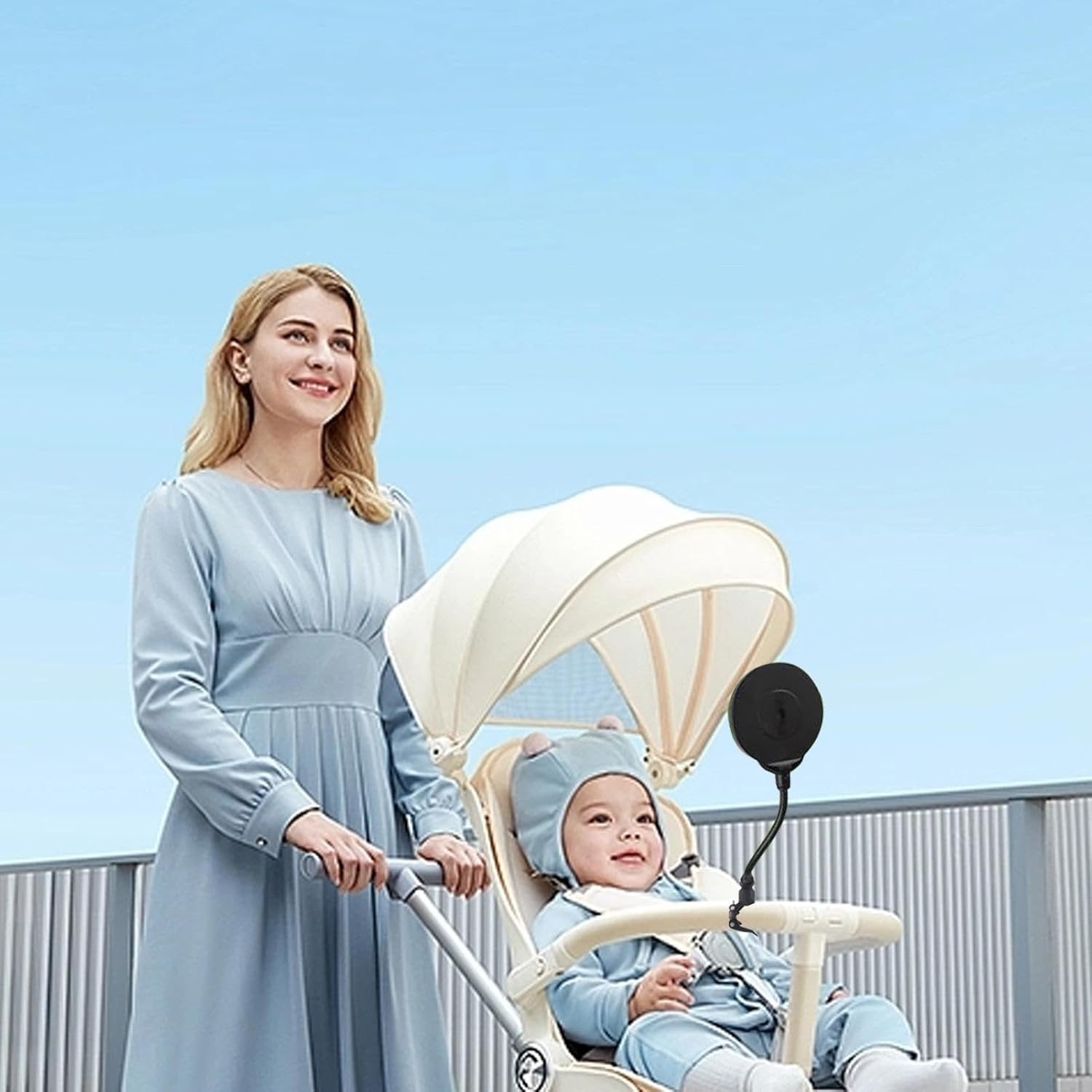 Jogging Stroller Mirror, Stroller Mirror to See Baby - Flexible Rotating Mirror for Toddler Stroller, Easy to Install Stroller Accessories for Safety and Communication image number 2