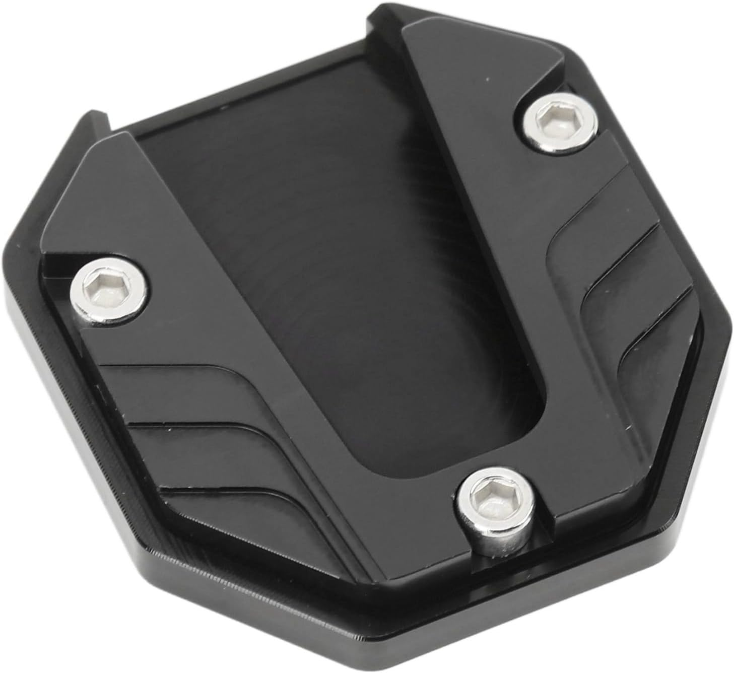 Motorcycle Side Stand Extender Pad Plate - High Strength Kickstand Support Accessory for Soft Surfaces, Stylish Design (Black)