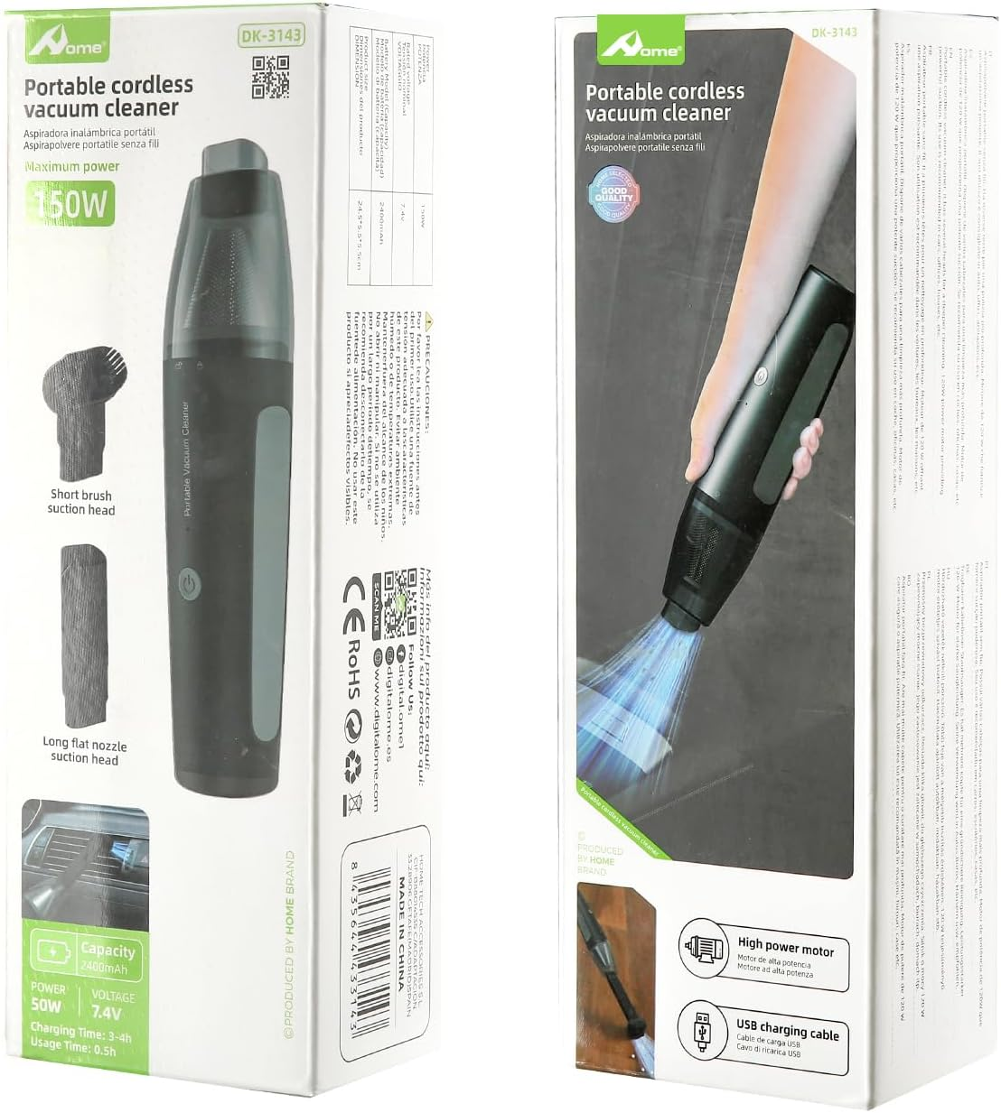 Home Handheld Vacuum Cleaner Battery, 2 in 1 Simple Handheld Vacuum Cleaner Wireless Mini Car Vacuum Cleaner, USB Rechargeable 2400 Mah Car Vacuum Cleaner, Mini Handheld Vacuum Cleaner for Car, Home, image number 1