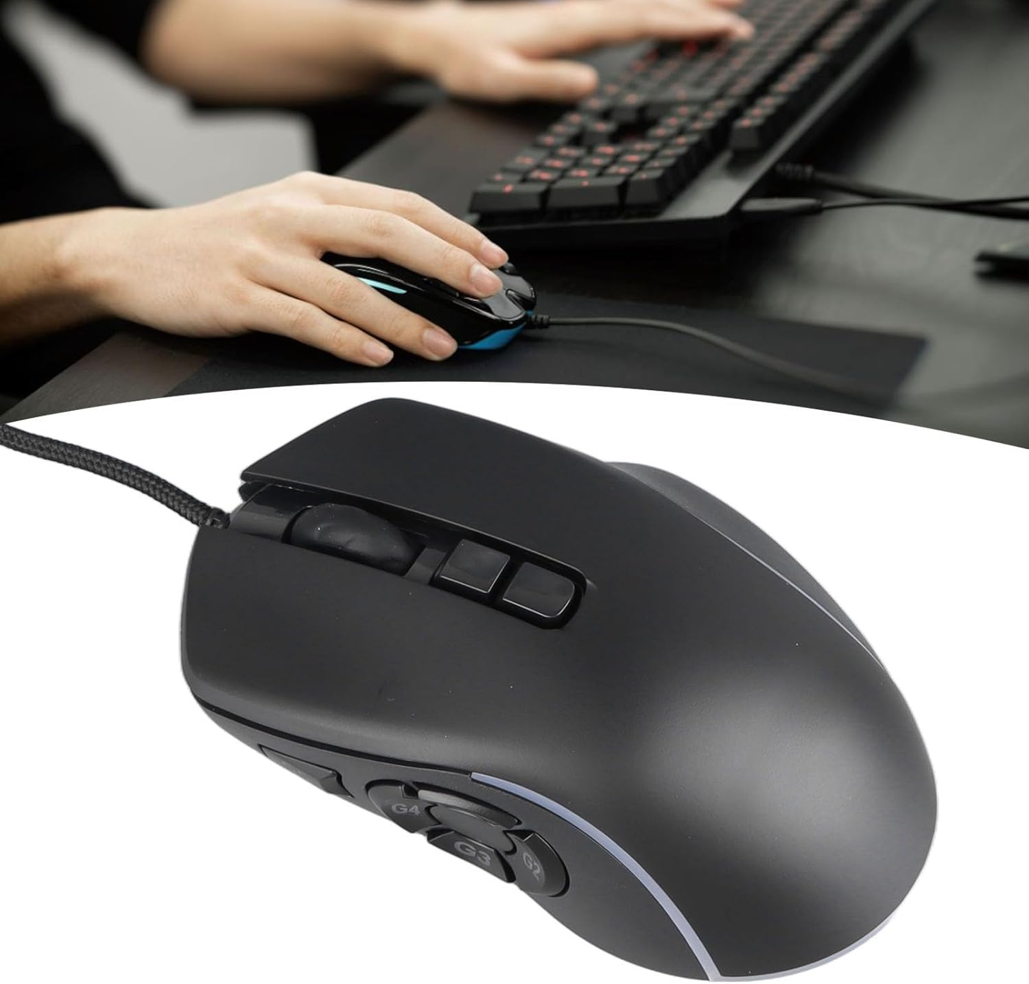 Wired Gaming Mouse, RGB Backlit, 6 Adjustable DPI, 10 Programmable Buttons, Corded Gamer Mouse for PC Computer and Laptop (1) image number 4
