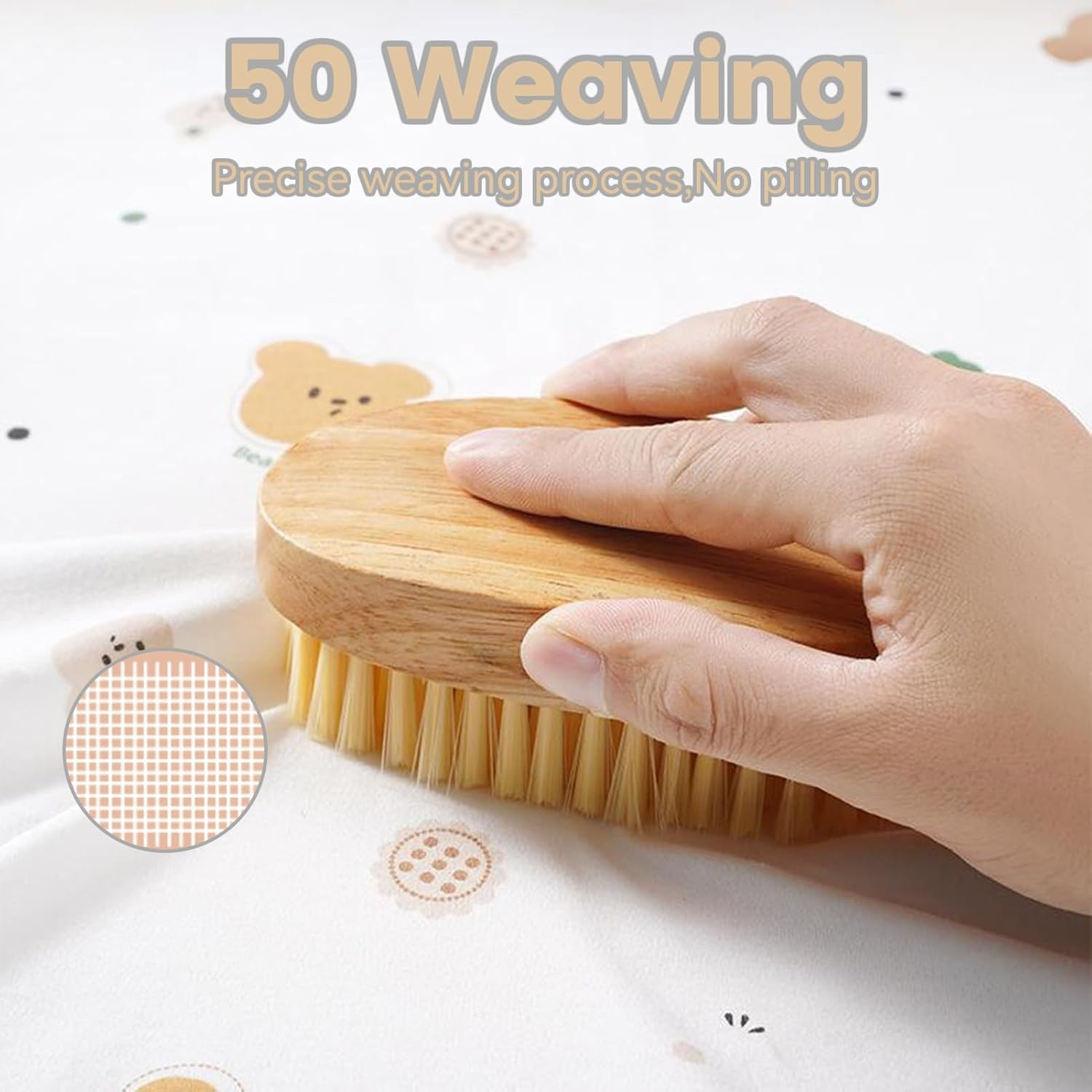 ZONEY Baby Blanket, 100% Organic Cotton Cute Newborn Swaddle, Double Layer Infant Receiving and Multi-Purpose Blanket,Lightweight Quilt Bath Towel Blanket for 0-12 Months,33.3X33.3(Moon) image number 3