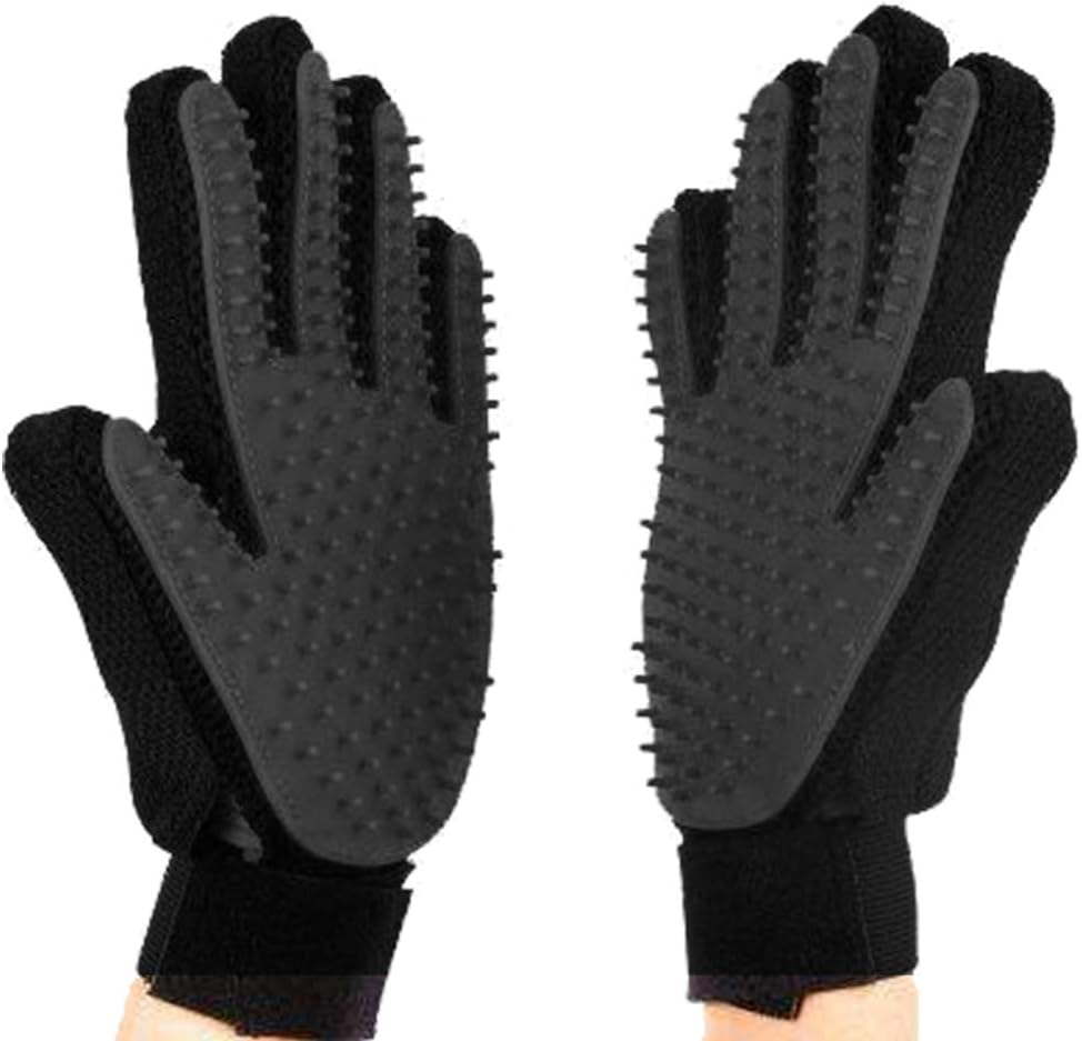 Premium Magic Brush Grooming Glove for Dogs, Cats and Horses, Pet Hair Remover, Practical Fur Changing Accessories, Brush for Removing Short and Long Animal Hair (Blue, Right)