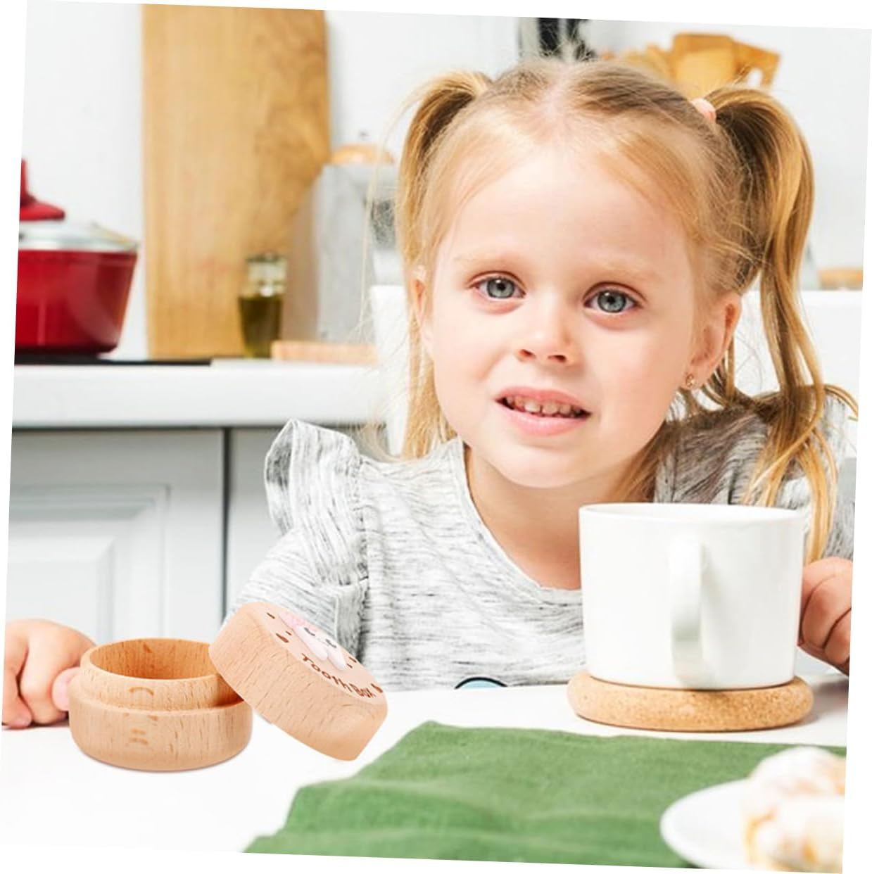 2Pcs Deciduous Tooth Box Wooden Lost Tooth Box Boys and Girls Small Keepsake for Girl image number 3