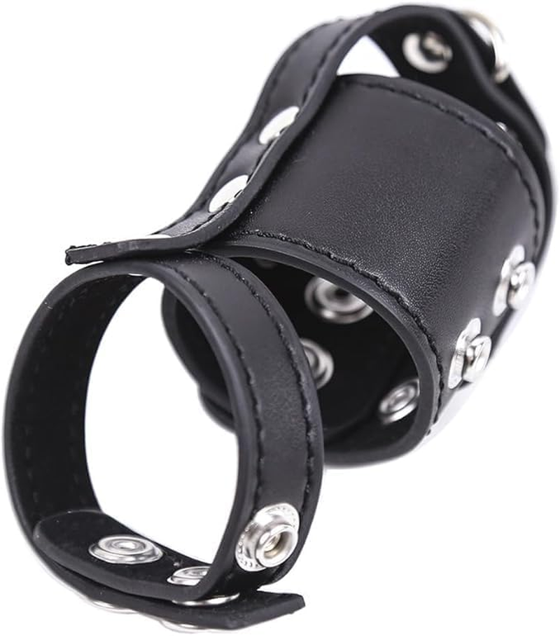 Cock Ring Bondage Rope with Leather Adjustable Chastity Belt Restraint Scrotum Set Reusable Ere-Ction BDSM Sex Toys for Enhanced Sensual Play and Intimate Exploration Male Sex Toys image number 3