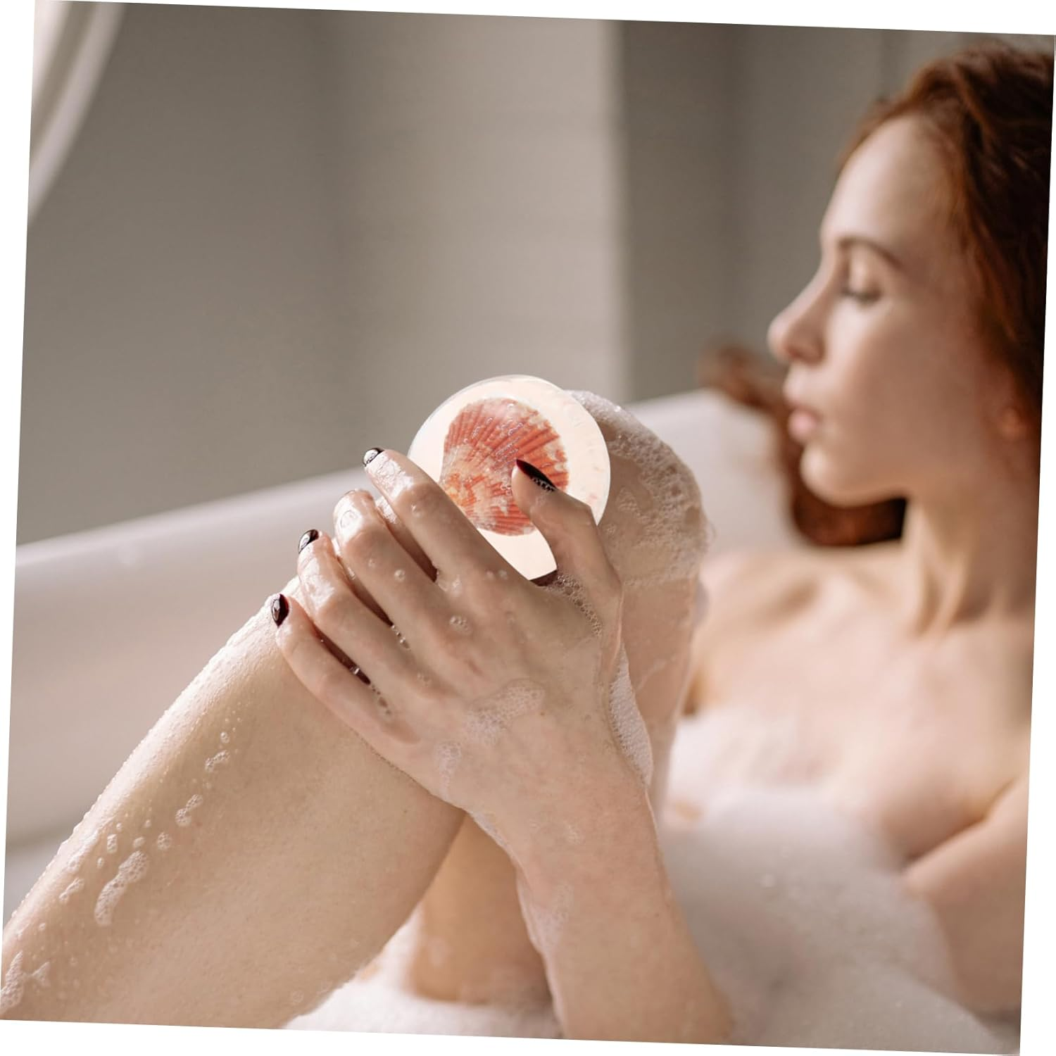 Healeved 1Pc Hydrating Acid Soap Moisturizing Acid Cleanser Essential Oil Jelly Shell Design for Deep Cleansing Travel-Friendly Face Washing Soap - Light Brown image number 7