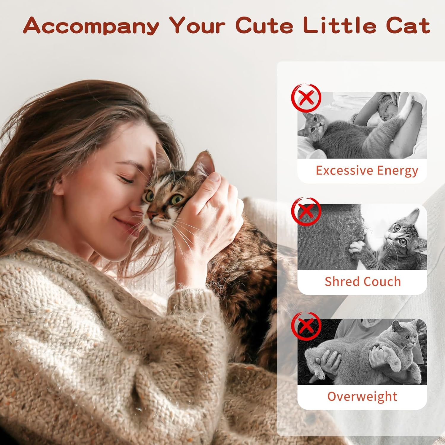 Pawaboo Feather Teaser Cat Toy, Interactive Feather Wand Cat Toy Flying Feather Cat Catcher with Extra Long 31.5" Wand and Small Bell, Exerciser Playing Toy for Kitten or Cat, Wine Red & White Feather image number 2