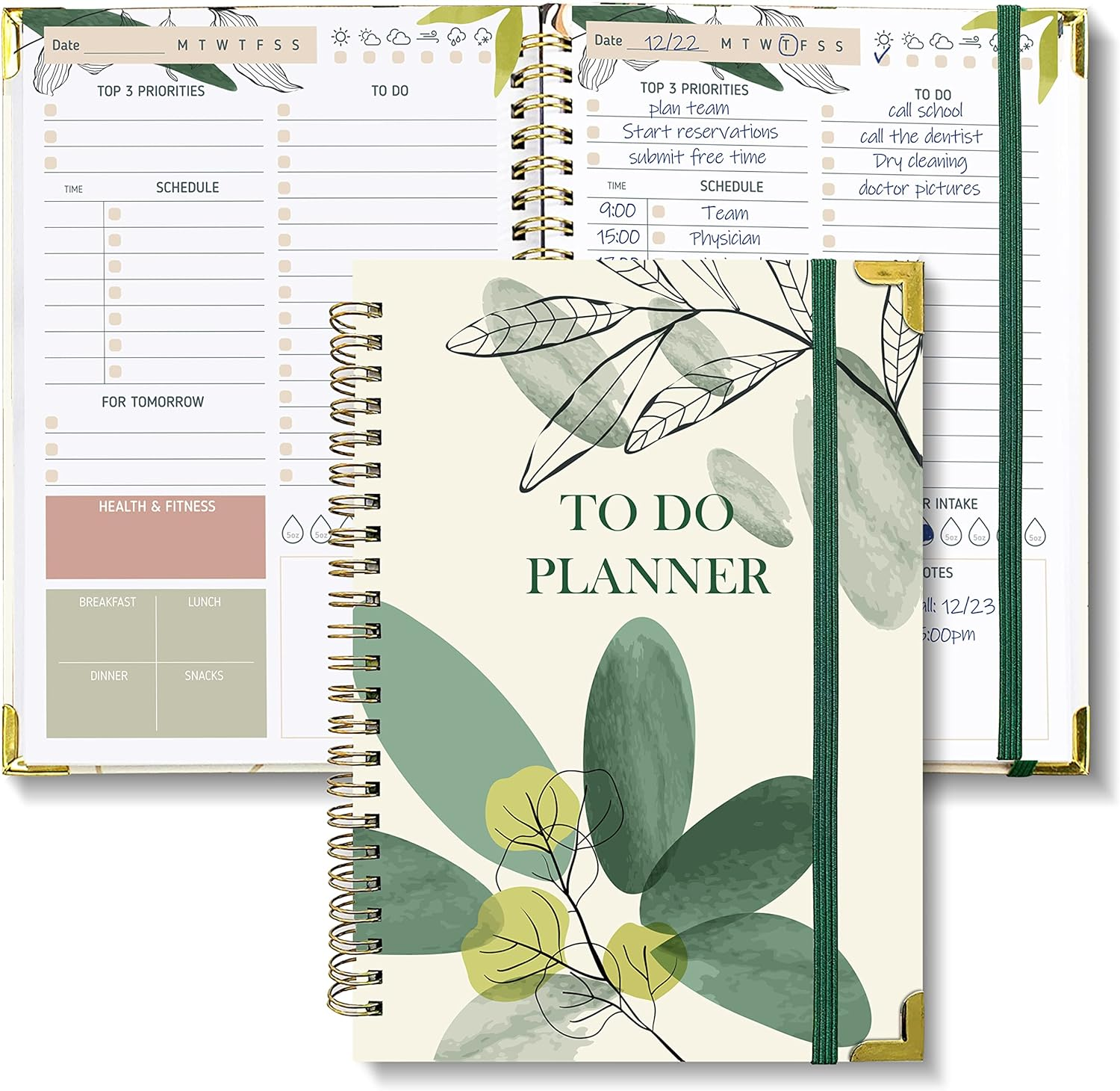 BIROYAL Undated Daily Planner Notebook with to Do List, 120 Pages / 60 Sheets of 148 X 210 Mm Organiser Spiral Pad, Hard Cover Daily Planning Notebook for Office or School image number 6