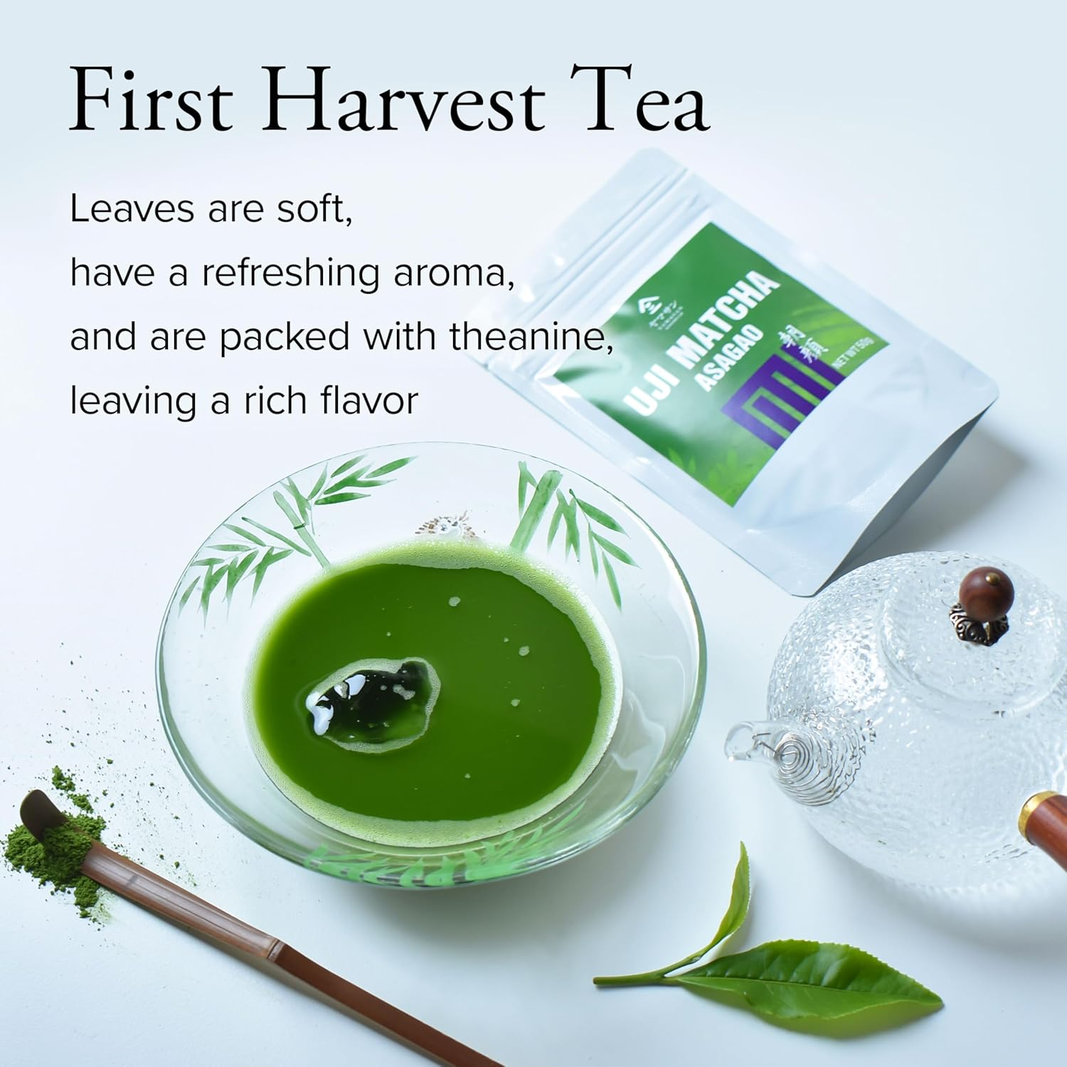 YAMASAN KYOTO UJI Ceremonial Grade Matcha, Premium First-Harvest Matcha Powder, Authentic Japanese Origin, Vegan, Sugar Free, Made in Uji, Kyoto, Japan, 50G image number 2