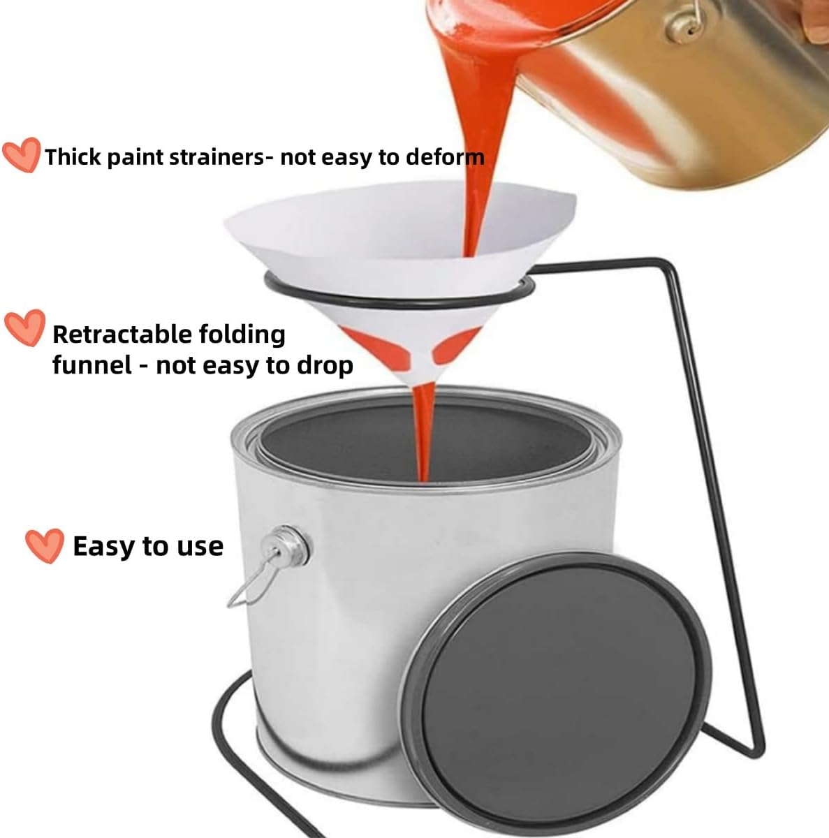 100 PCS Paint Paper Strainers Paint Filter with Fine Nylon Mesh for Automotive,Ywbfove Paint Filter Strainer Replacement for Art Painting,Spray Guns, Arts & Crafts White,Paint Funnel image number 2