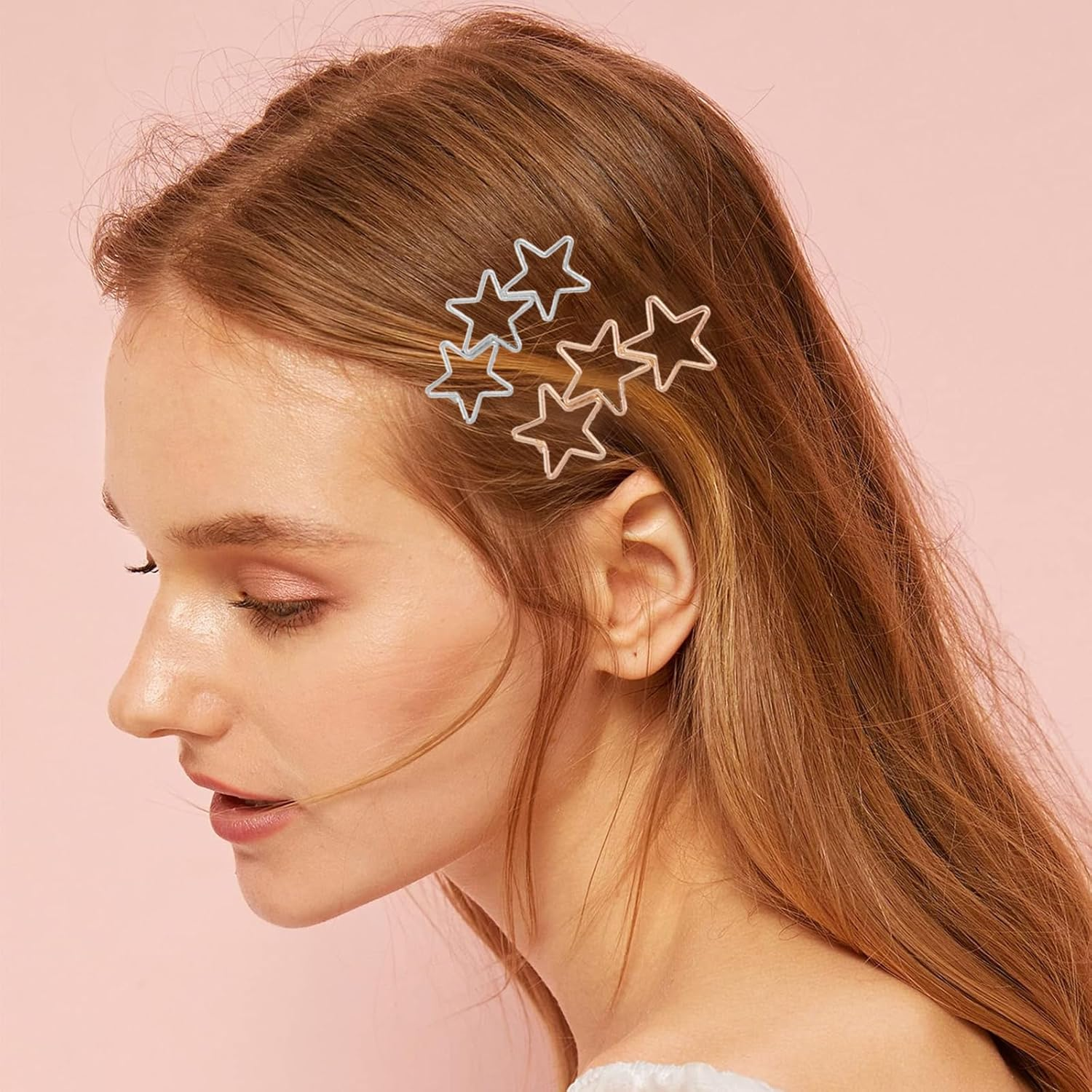 ASOMI 4 Pieces Metal Star Hair Accessories, Y2K Simple Fashion Hair Clips for Women and Girls, Trendy Hair Accessories (Gold, Silver)