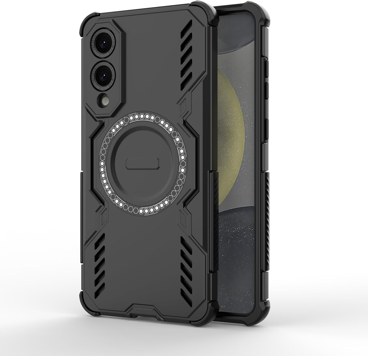 Orgsty Case for Samsung Galaxy S25 Plus/S25+, Cooling Magnetic Case for Mag Safe, Ultra Thin Heat Dissipation, Military Shockproof TPU Mobile Phone Case, Black