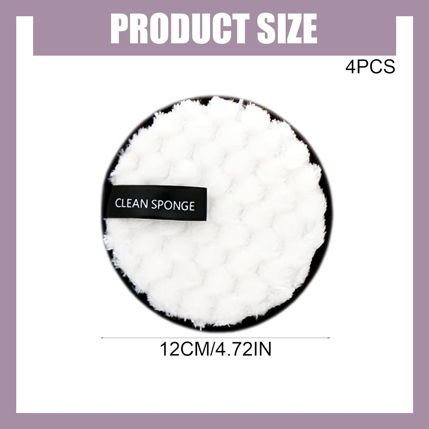 YSHIGUING Reusable Makeup Remover Pads,4Pc Reusable Makeup Remover Cloths Face Pads for All Skin Types, Washable Microfiber Face Cleaner Puff Facial Cleansing,Black/Coffee/White/Pink image number 3