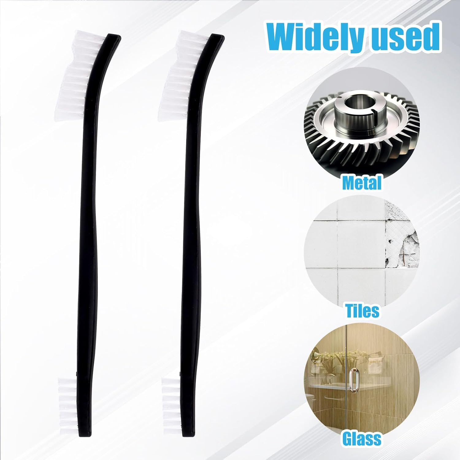 3Pcs Double-Ended Cleaning Brushes, All-Purpose Nylon Small Detailing Brushes with Plastic Handle for Kitchen Bathroom Gaps Corner Small Space